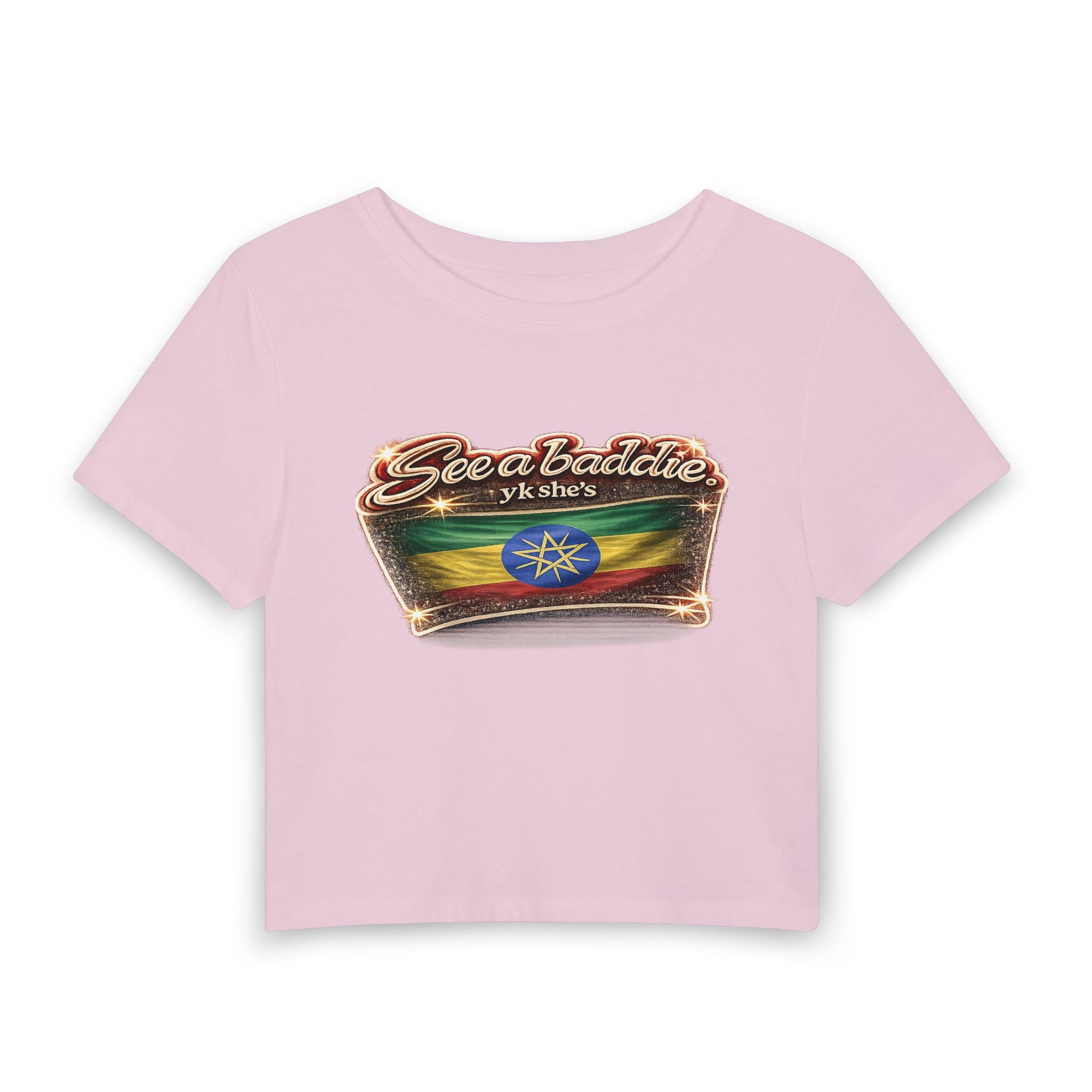 See a Baddie Ethiopia Flag Crop Tee