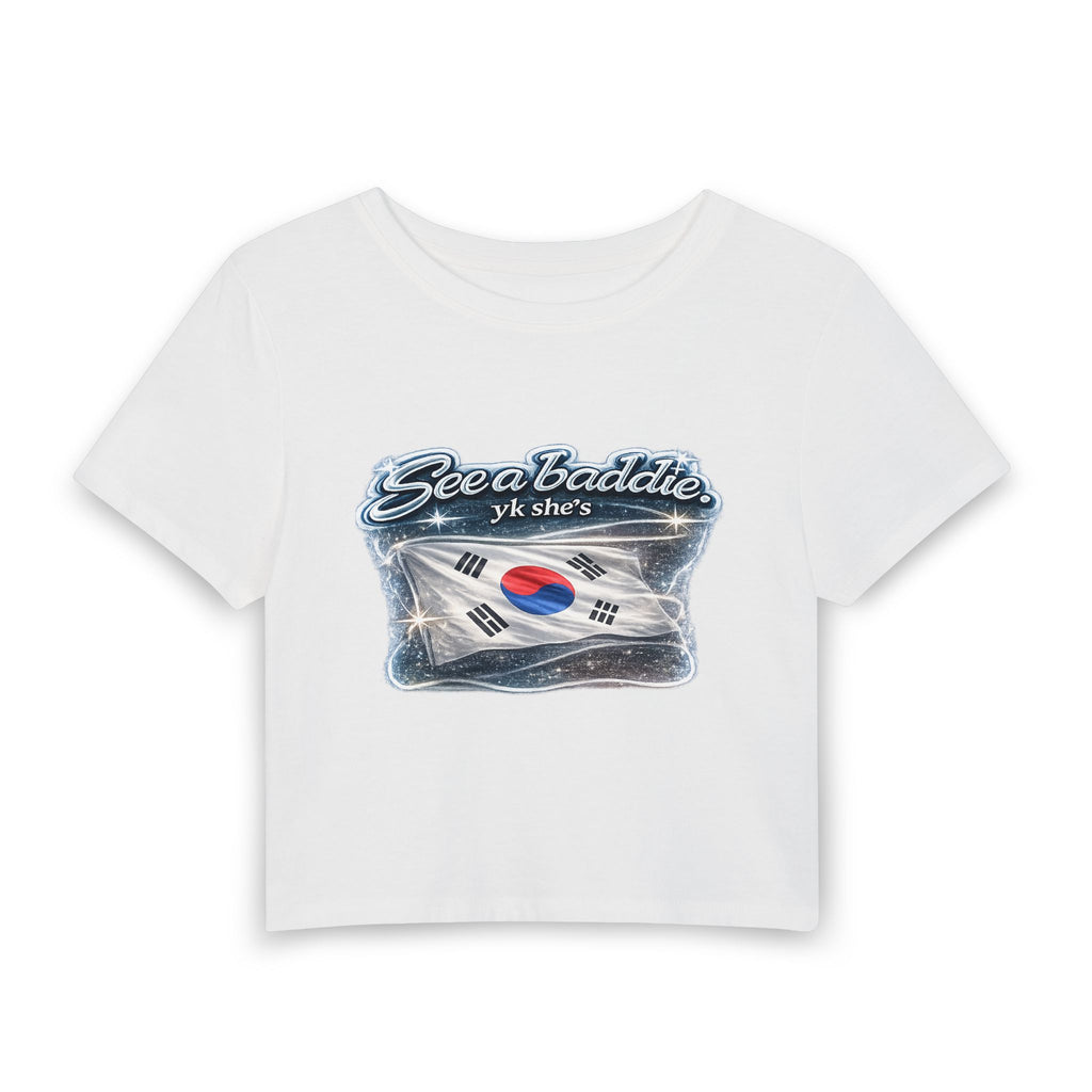 See a Baddie South Korea Flag Crop Tee