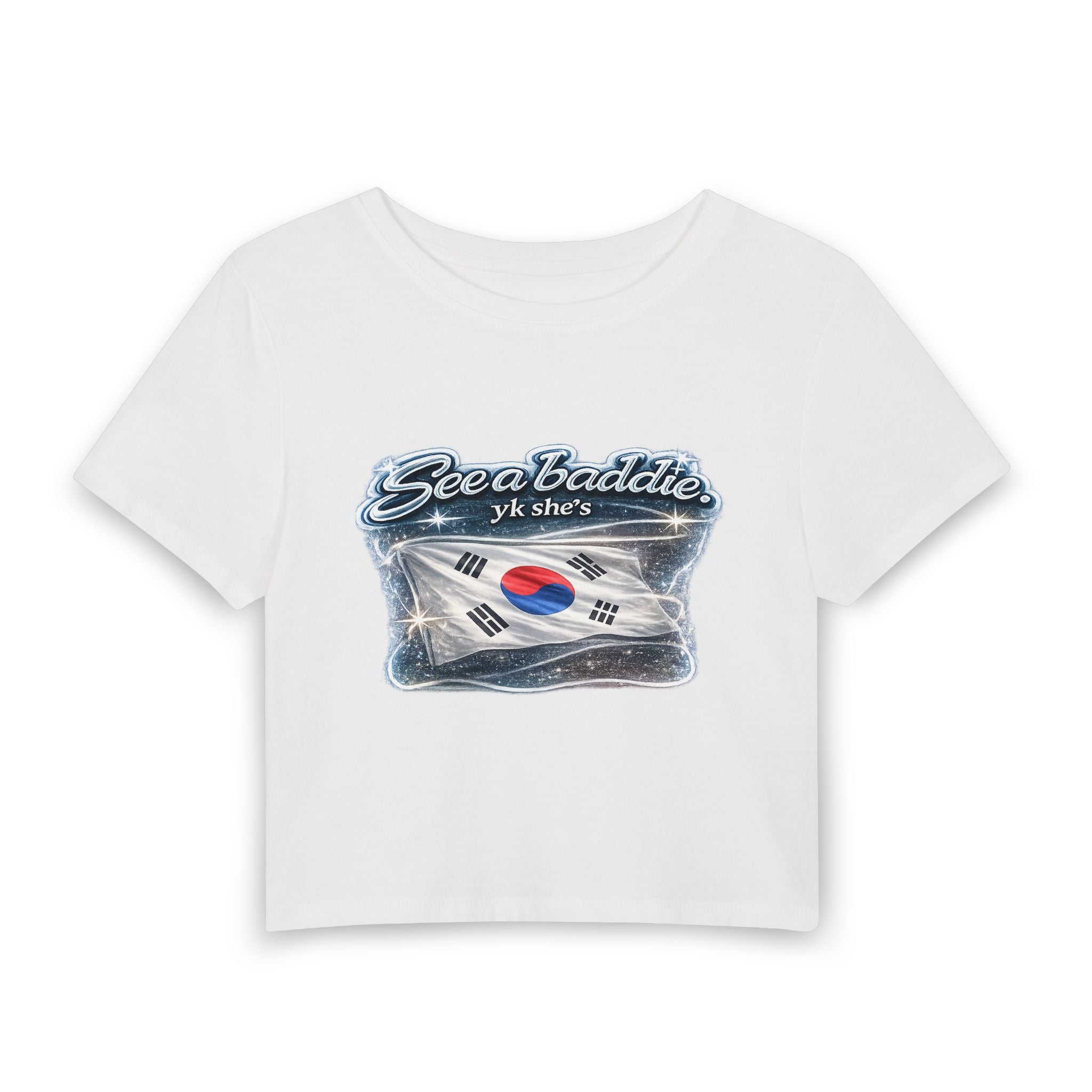 See a Baddie South Korea Flag Crop Tee