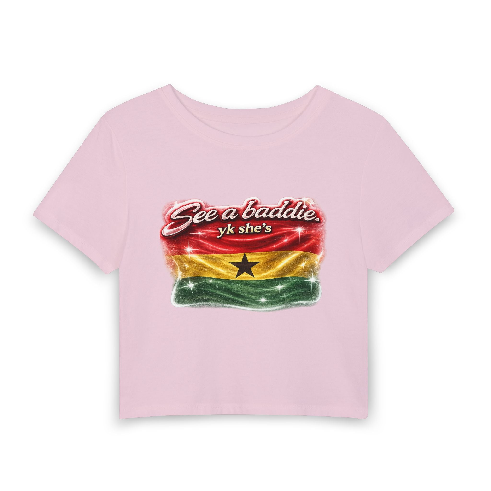 See a Baddie Ghana Flag Crop Tee
