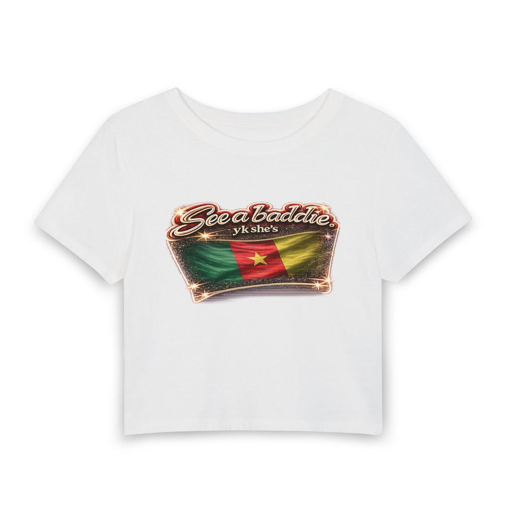 See a Baddie Cameroon Flag Crop Tee