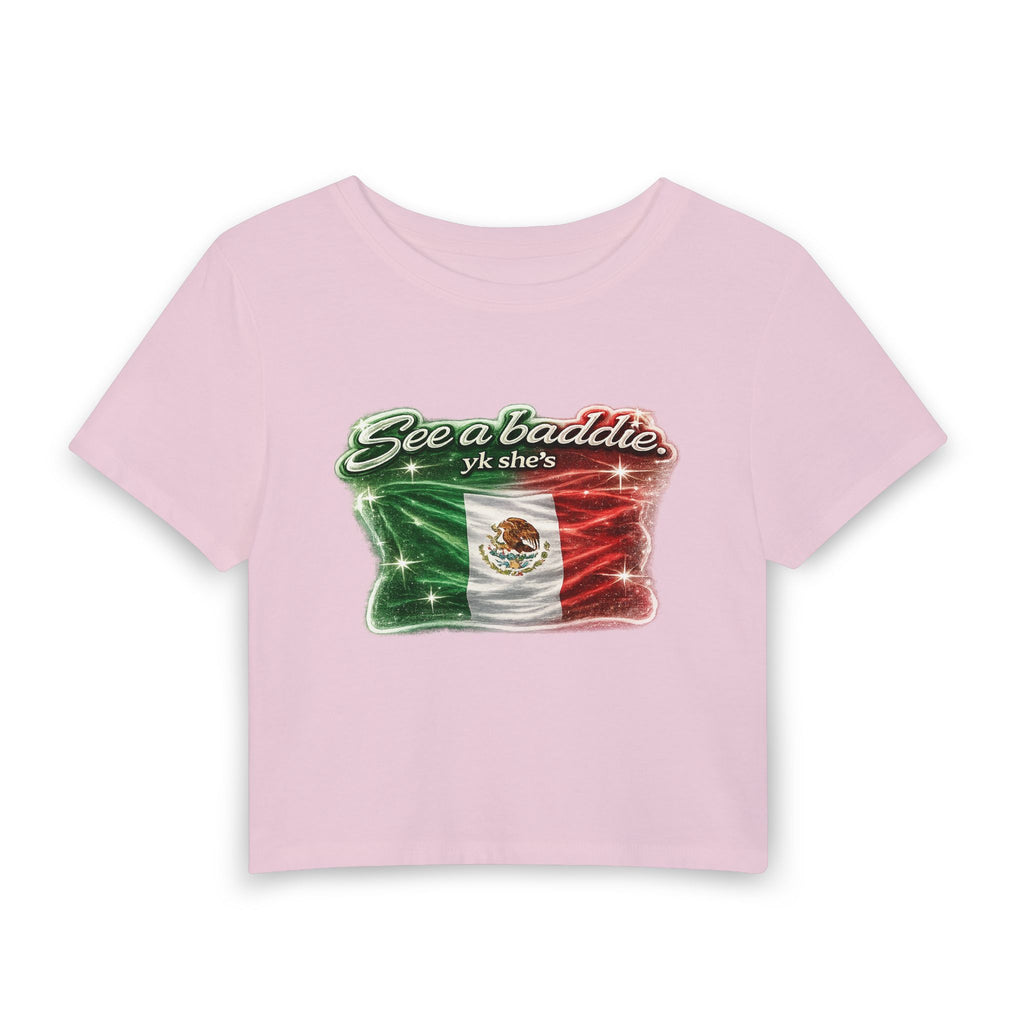See a Baddie Mexico Flag Crop Tee