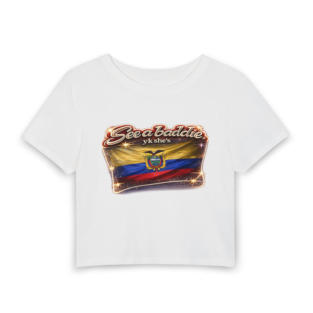 See a Baddie Ecuador Flag Crop Tee