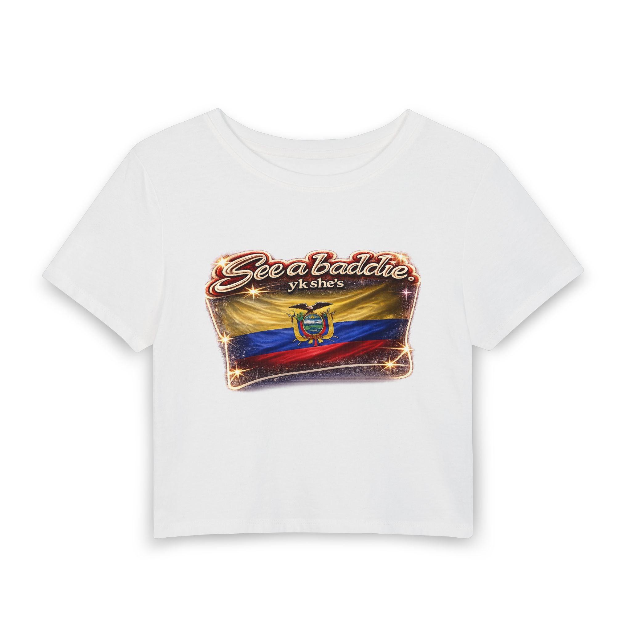 See a Baddie Ecuador Flag Crop Tee