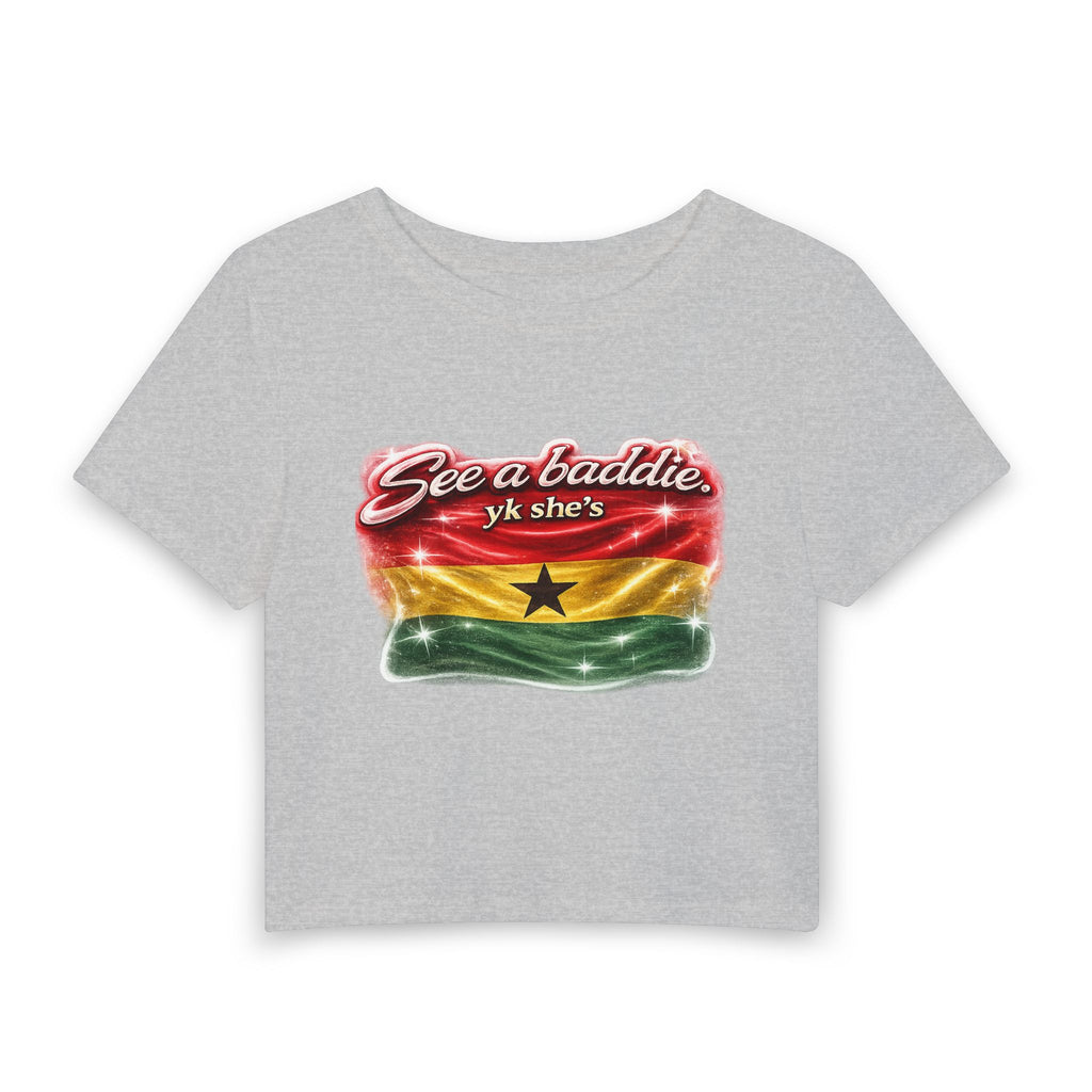 See a Baddie Ghana Flag Crop Tee