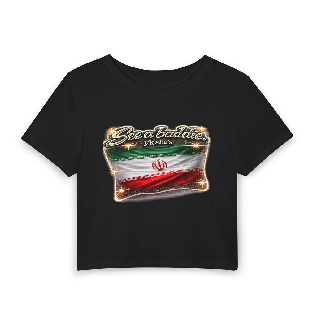See a baddie Iran Flag Crop Tee