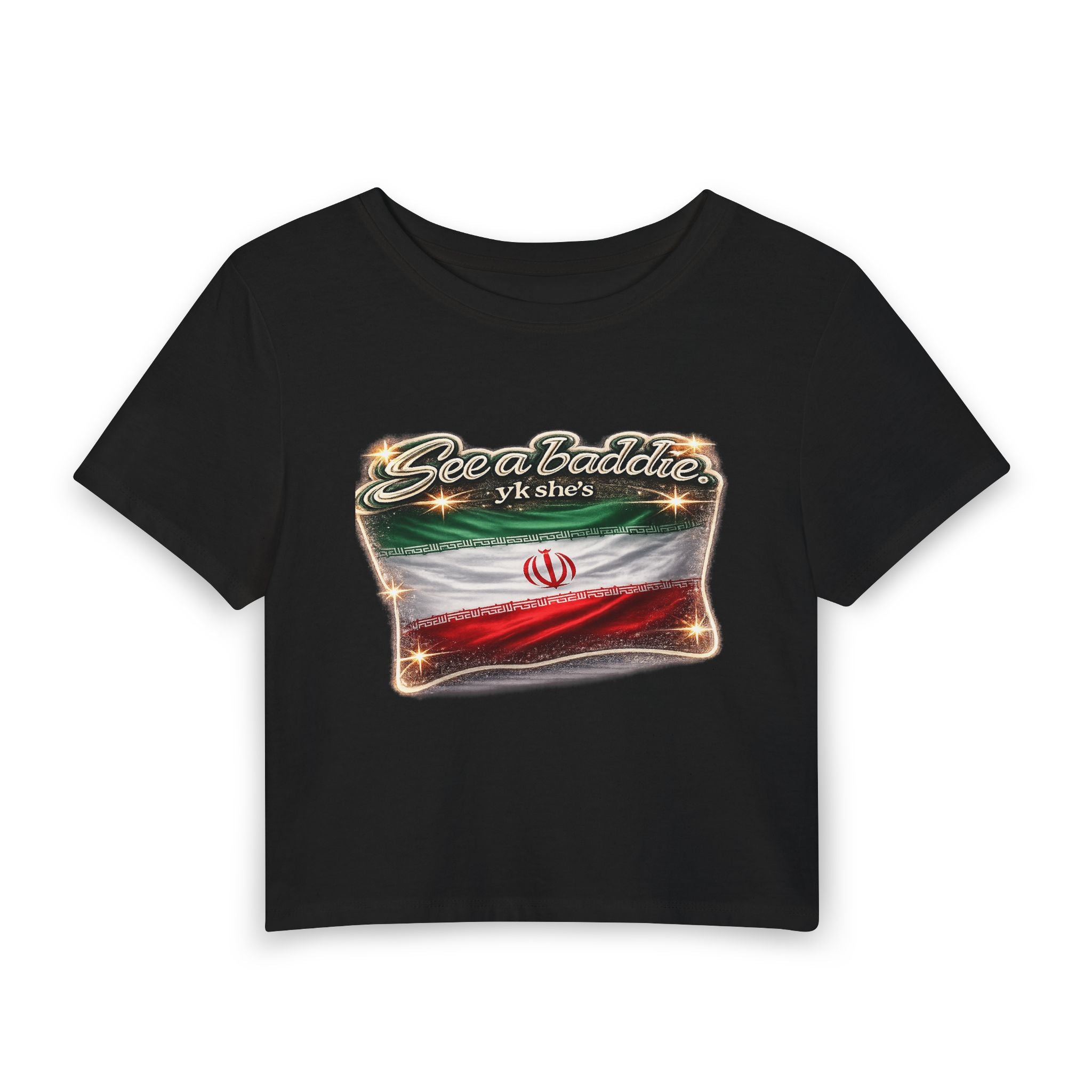 See a baddie Iran Flag Crop Tee