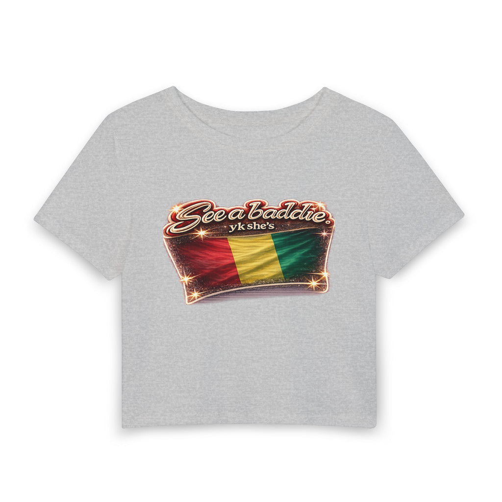 See a Baddie Guinea Flag Crop Tee