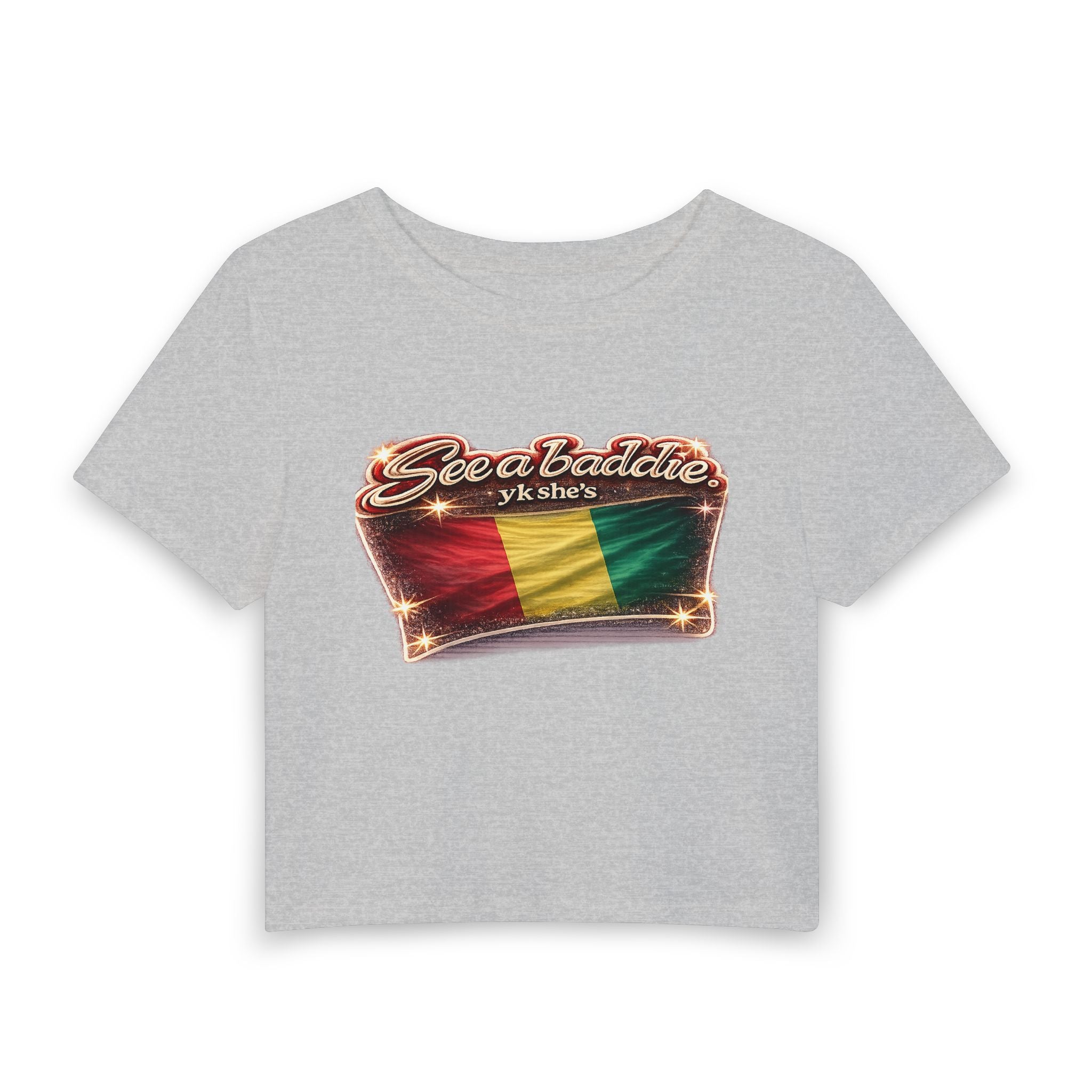 See a Baddie Guinea Flag Crop Tee