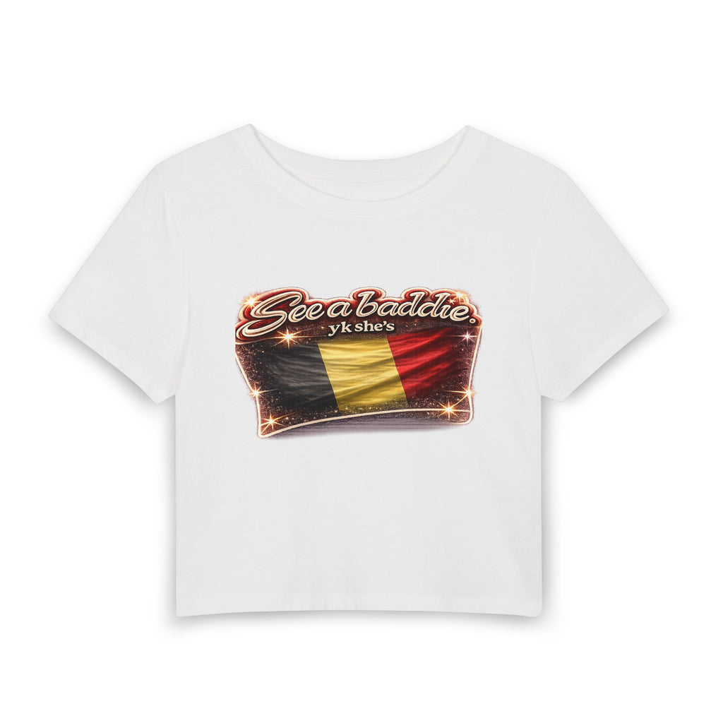 See a Baddie Belgium Flag Crop Tee