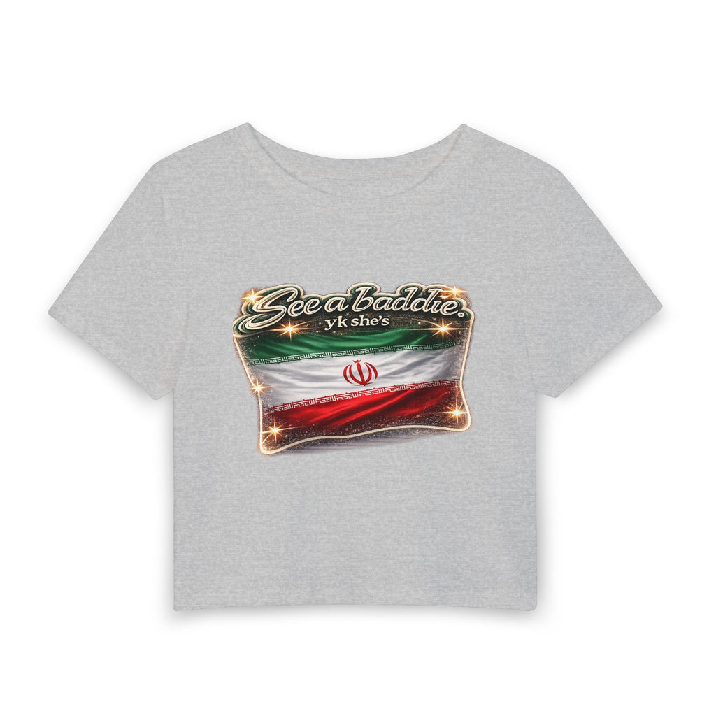 See a baddie Iran Flag Crop Tee