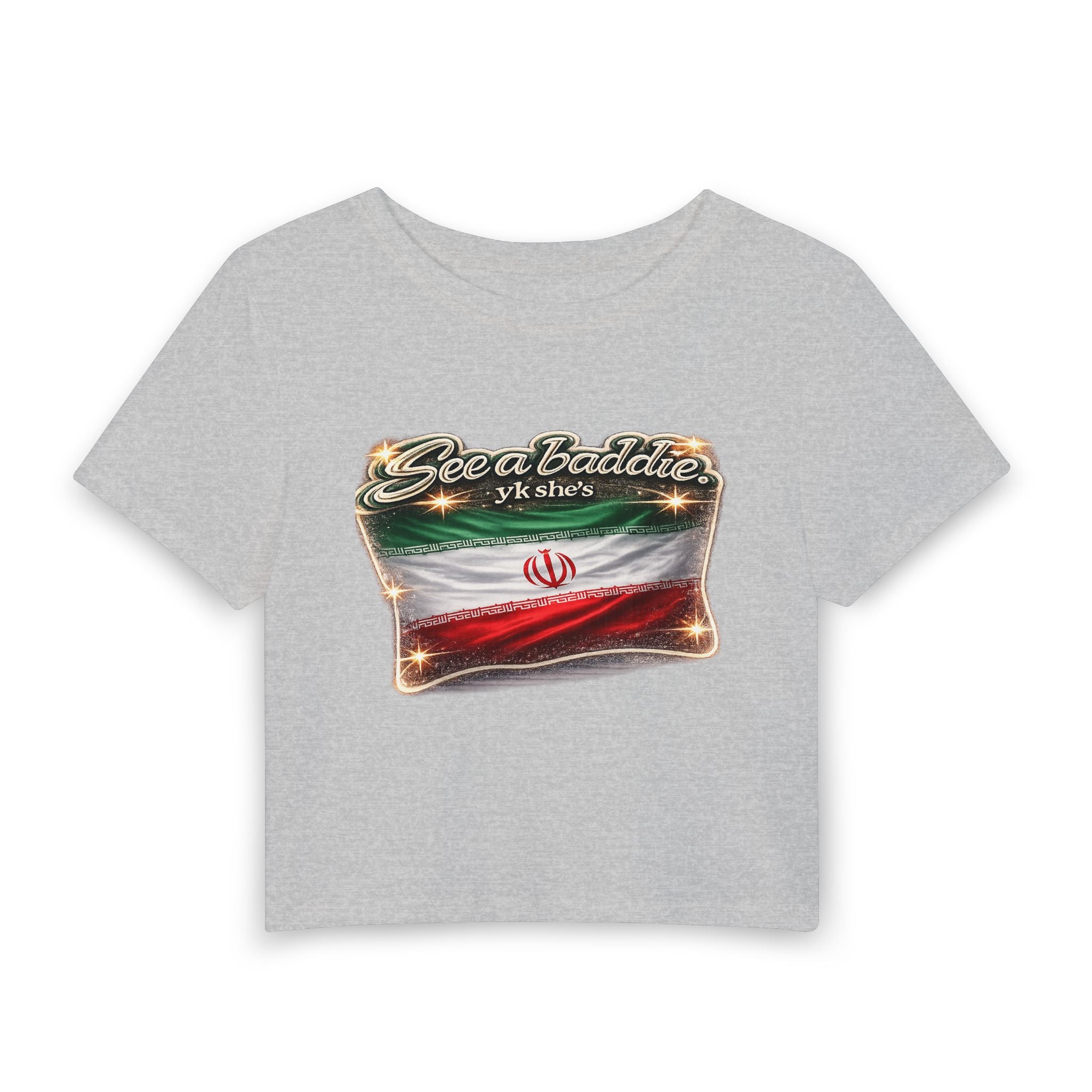 See a baddie Iran Flag Crop Tee