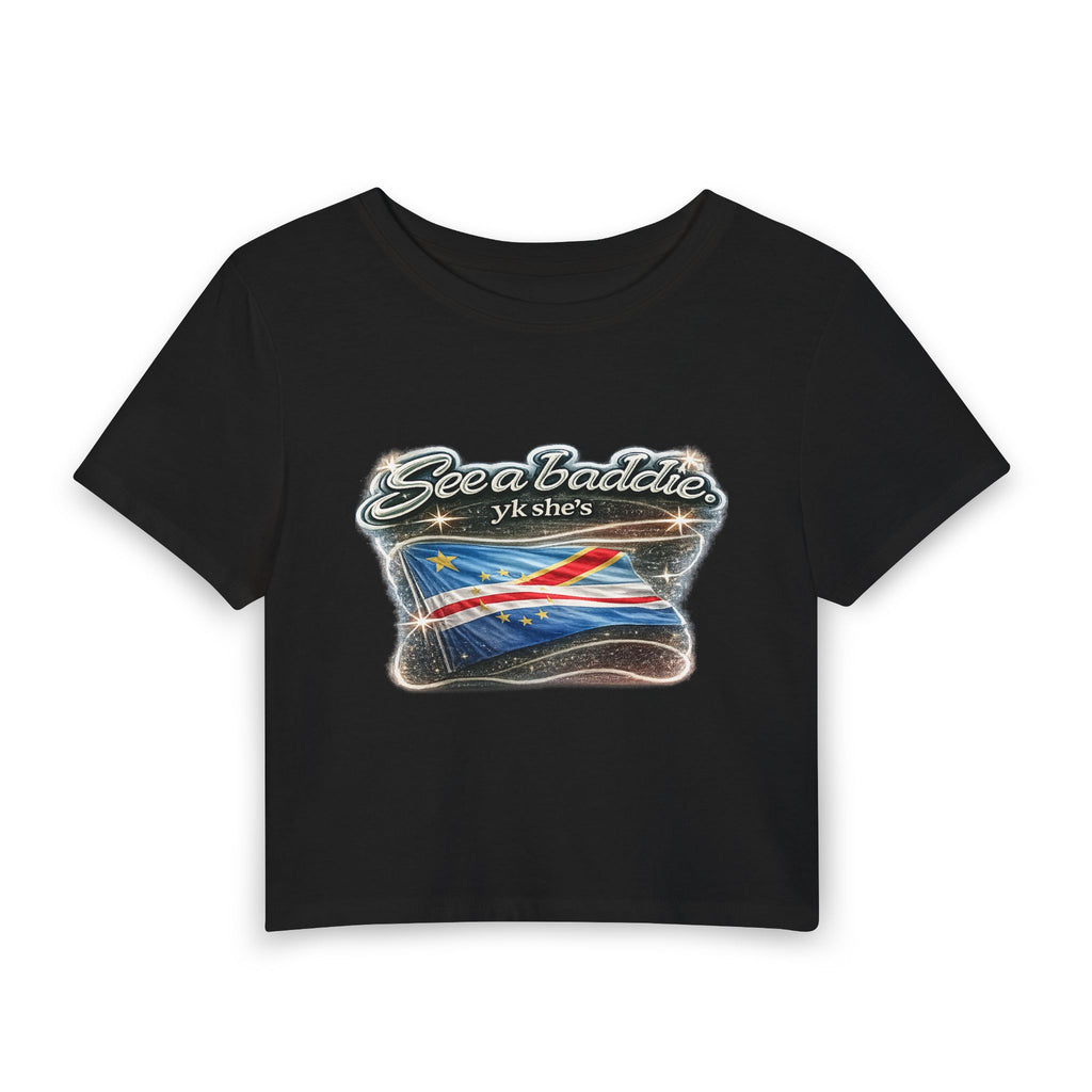 See a Baddie Congo Flag Crop Tee