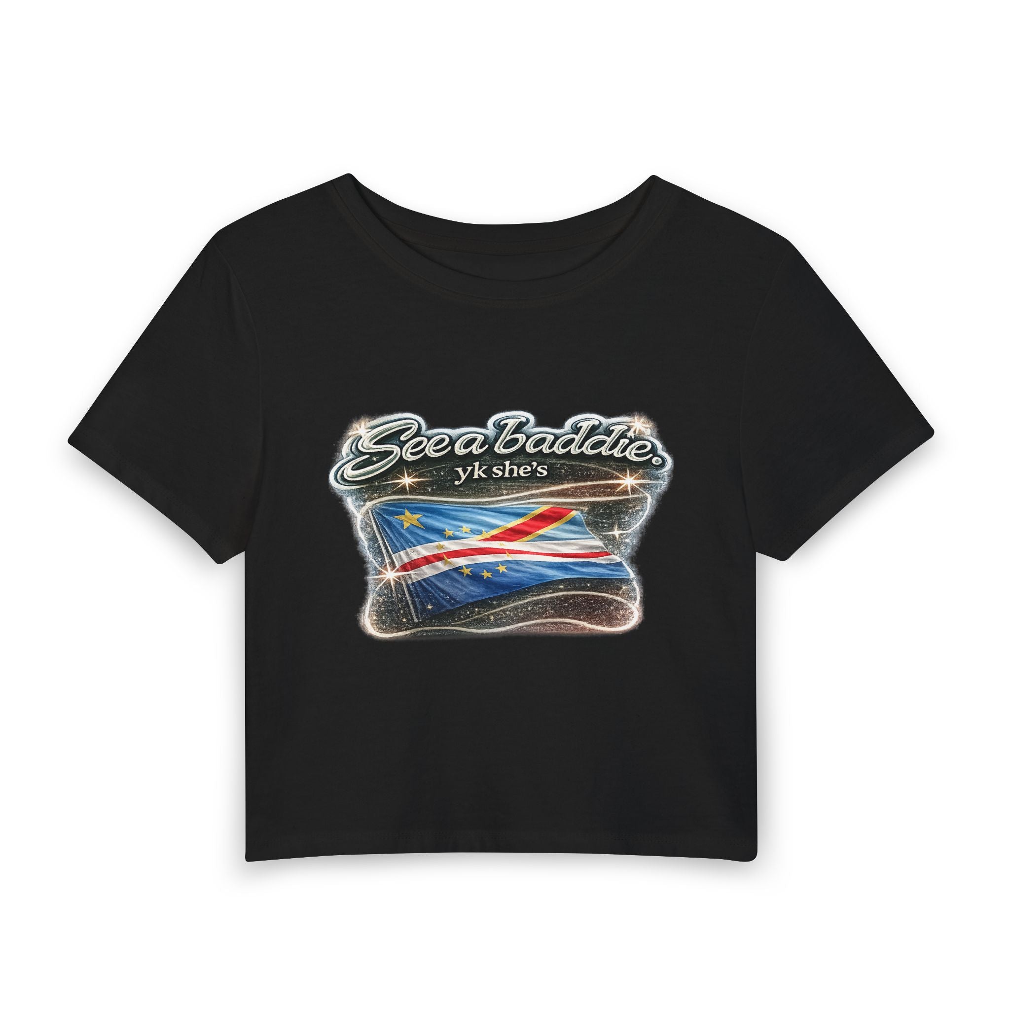 See a Baddie Congo Flag Crop Tee
