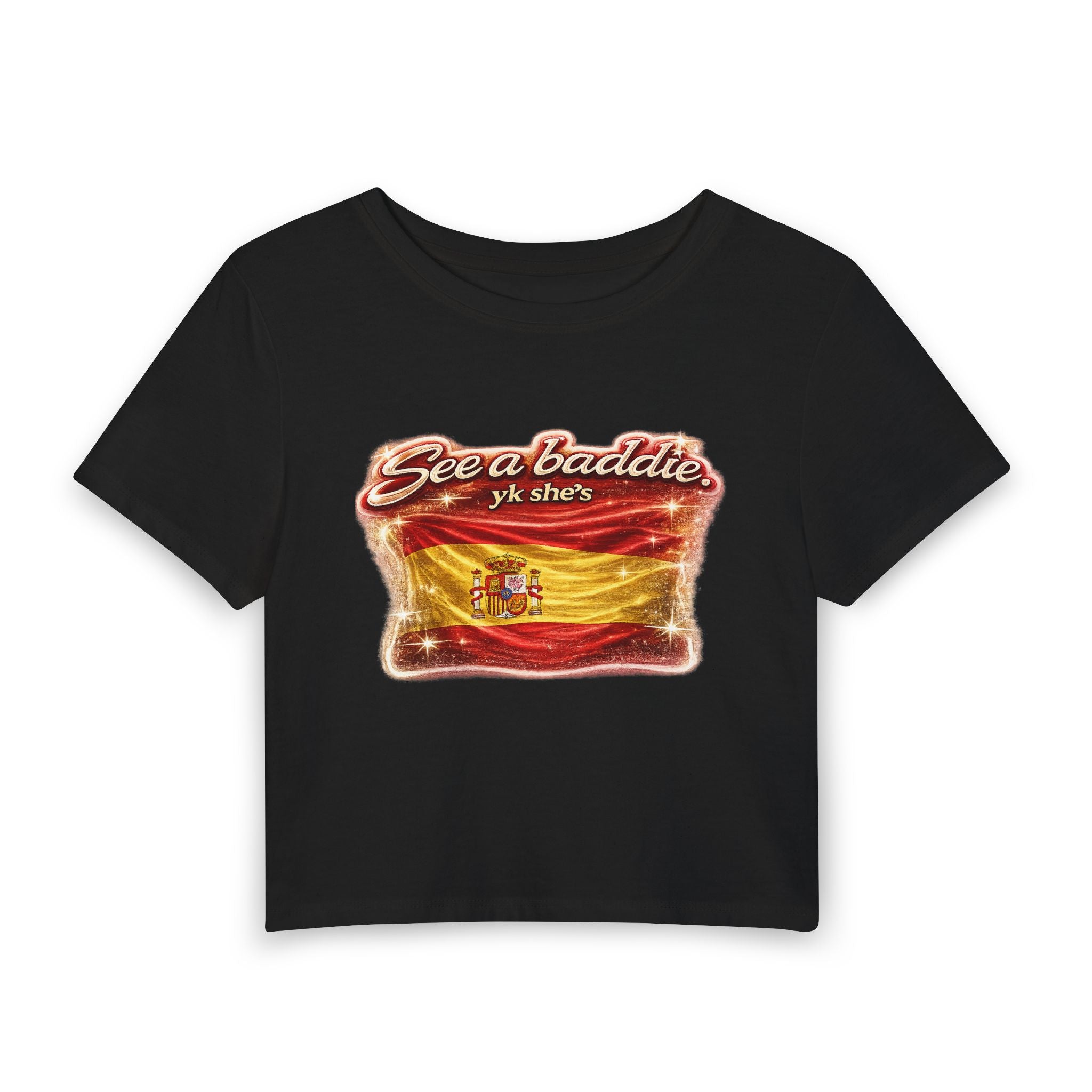 See a Baddie Spain Flag Crop Tee