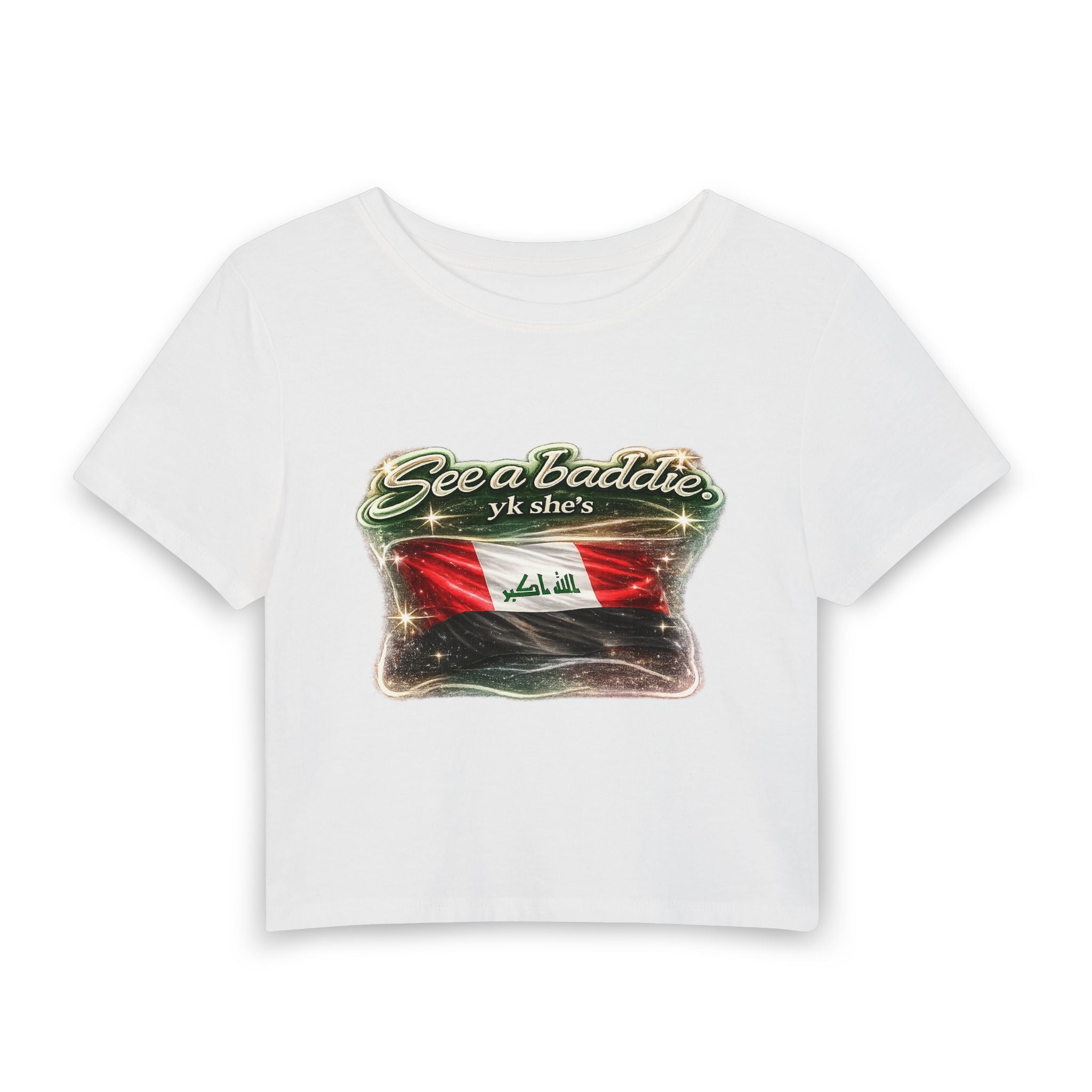 See a Baddie Iraq Flag Crop Tee