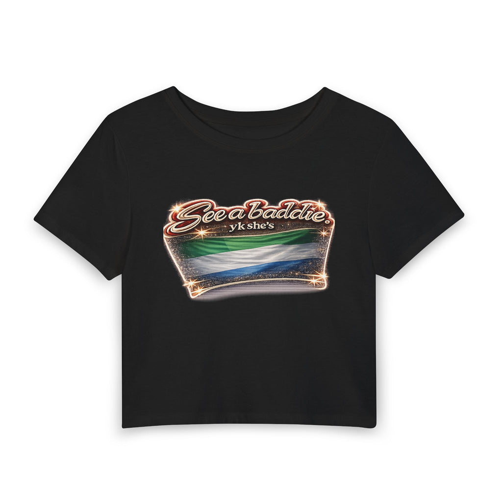 See a Baddie Sierra Leone Flag Crop Tee