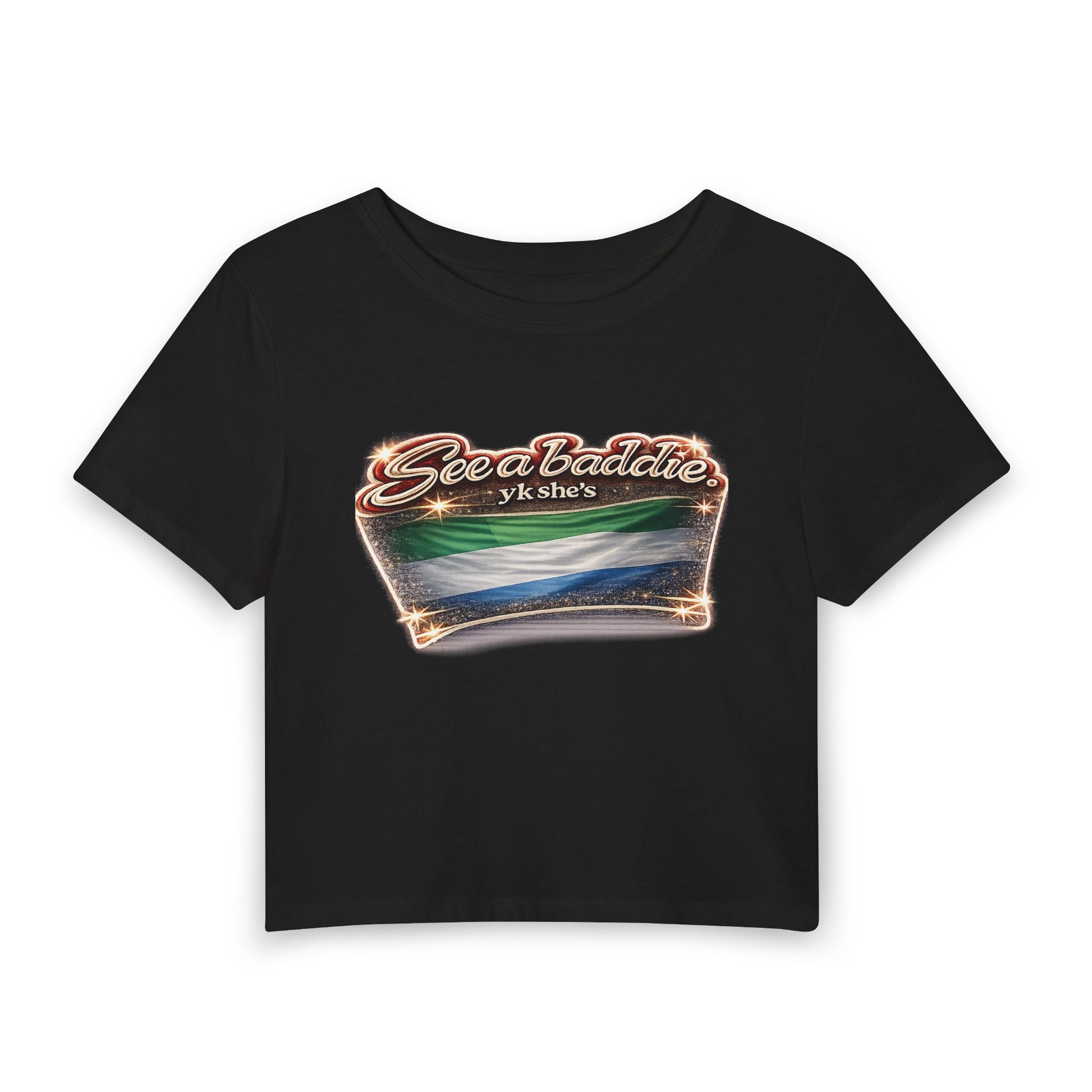 See a Baddie Sierra Leone Flag Crop Tee