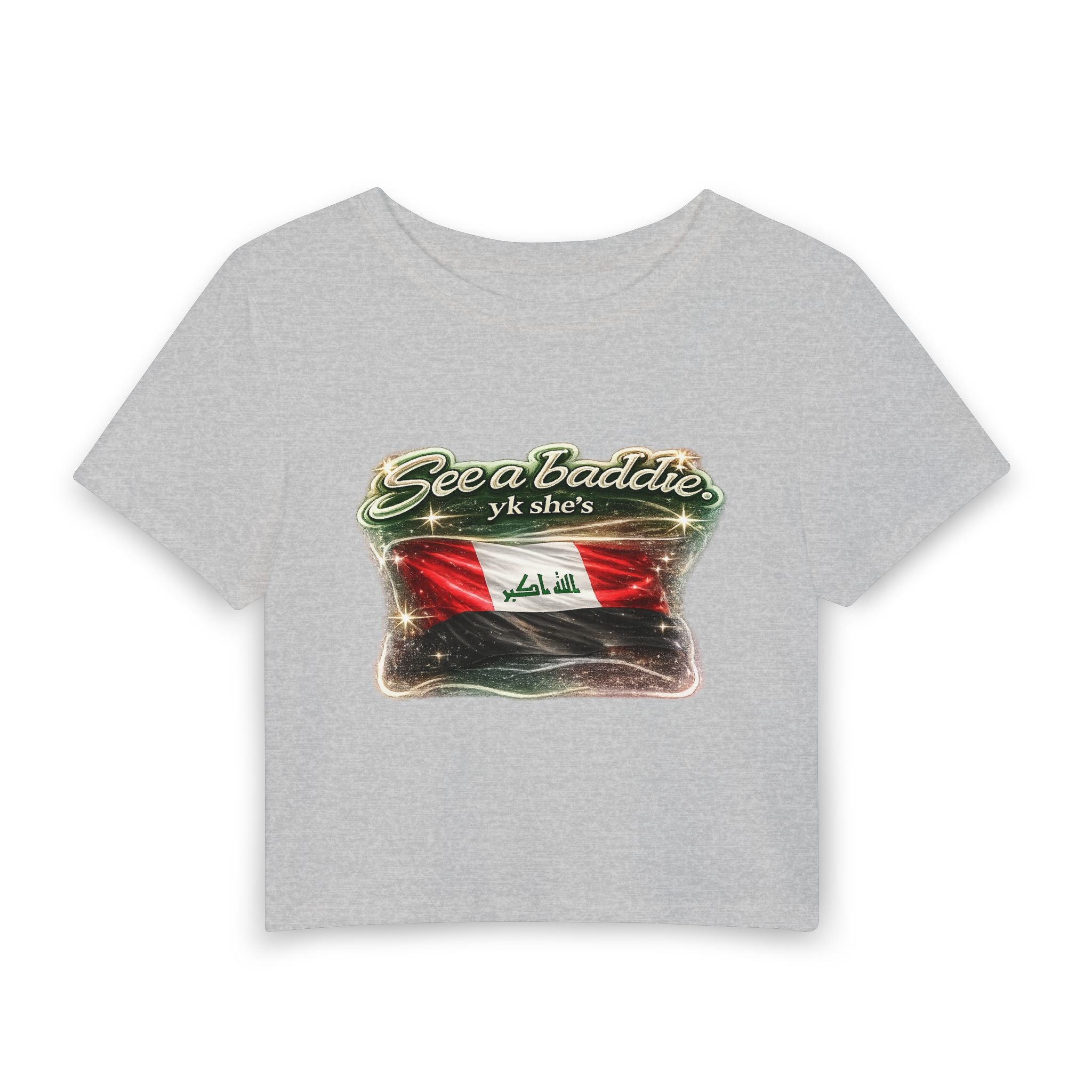 See a Baddie Iraq Flag Crop Tee