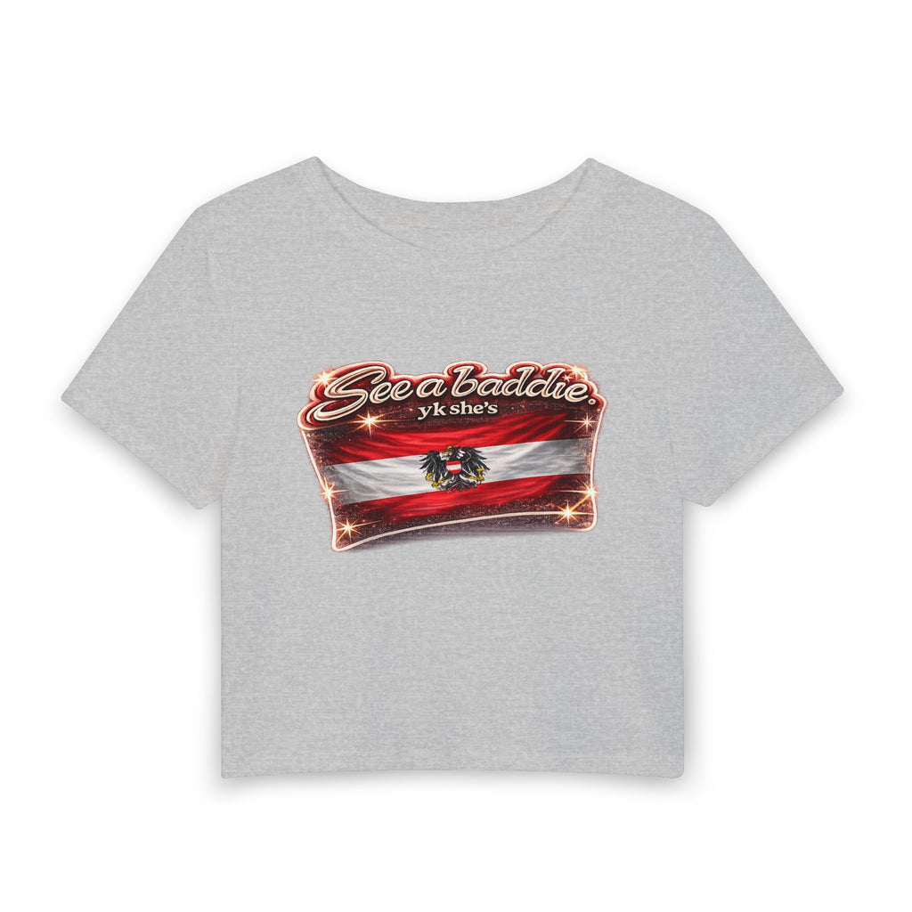 See a Baddie Austria Flag Crop Tee