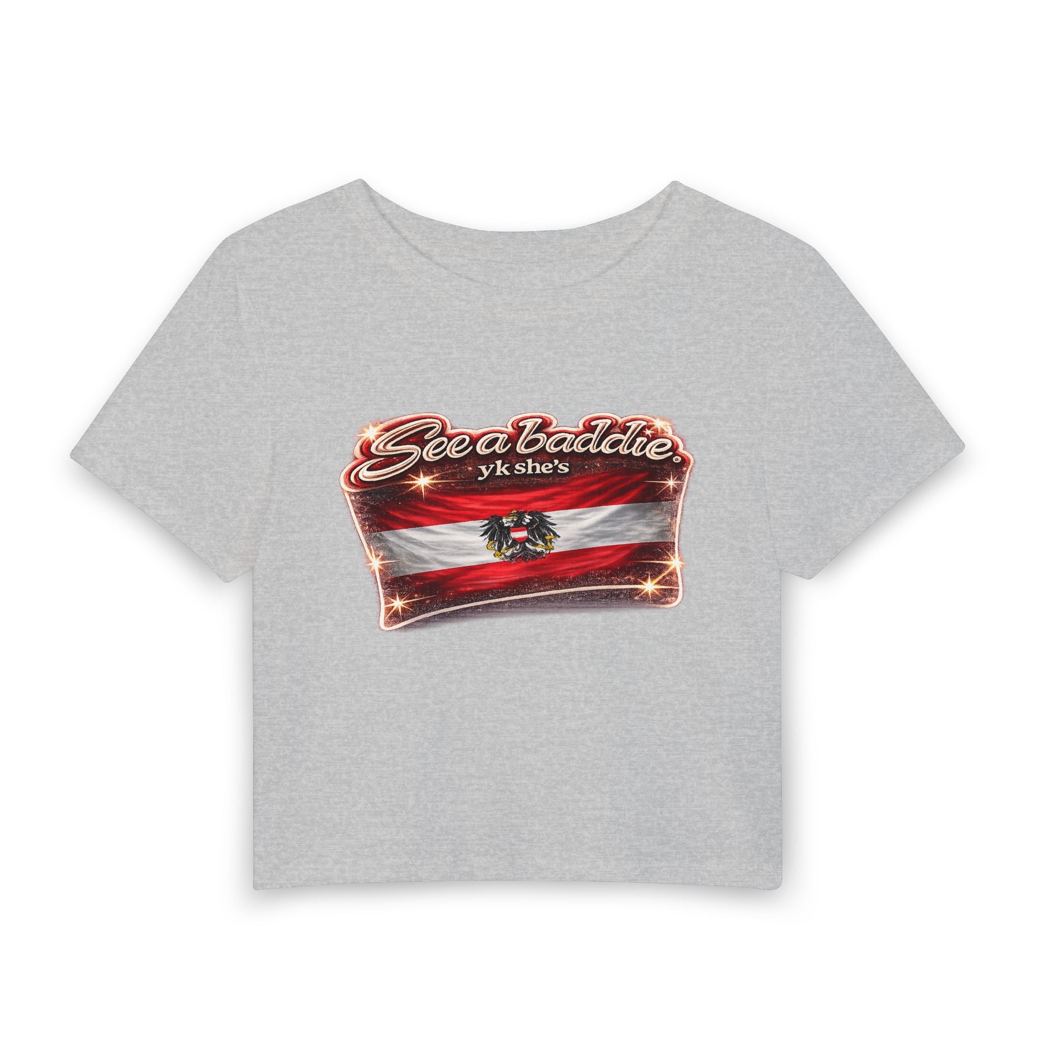 See a Baddie Austria Flag Crop Tee