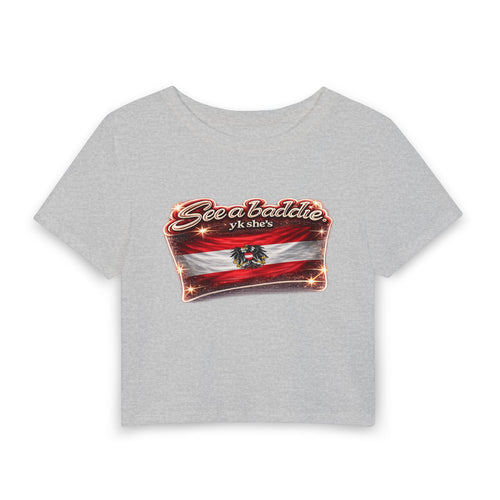See a Baddie Austria Flag Crop Tee