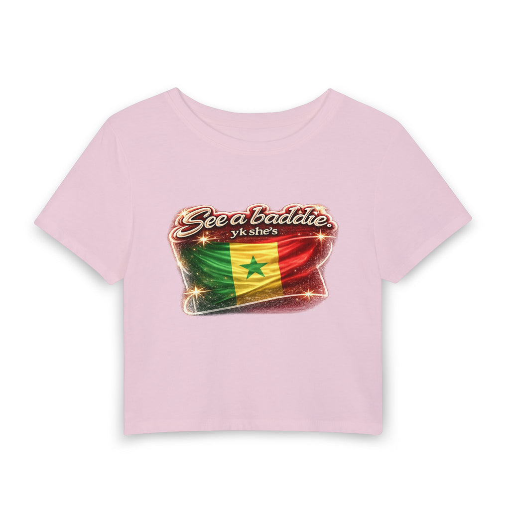 See a Baddie Senegal Flag Crop Tee