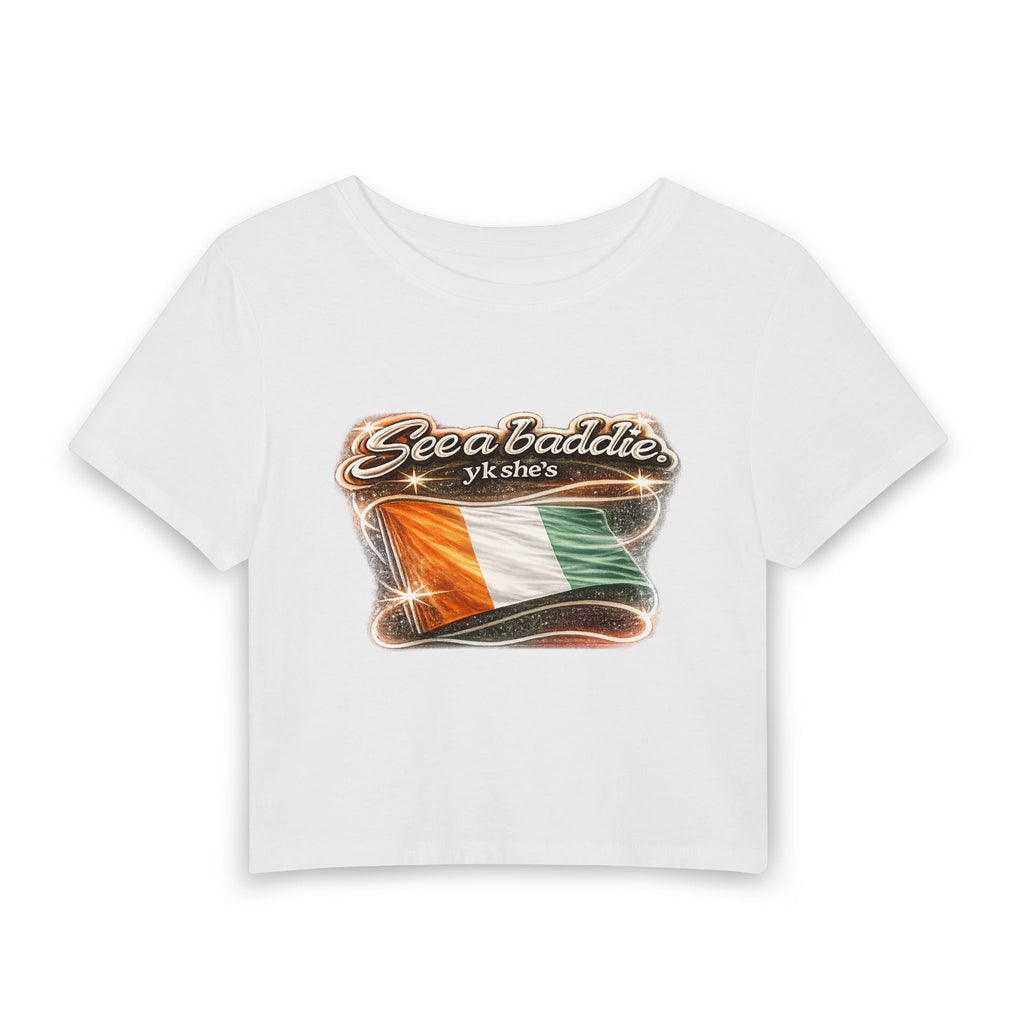 See a Baddie Ivory Coast Flag Crop Tee