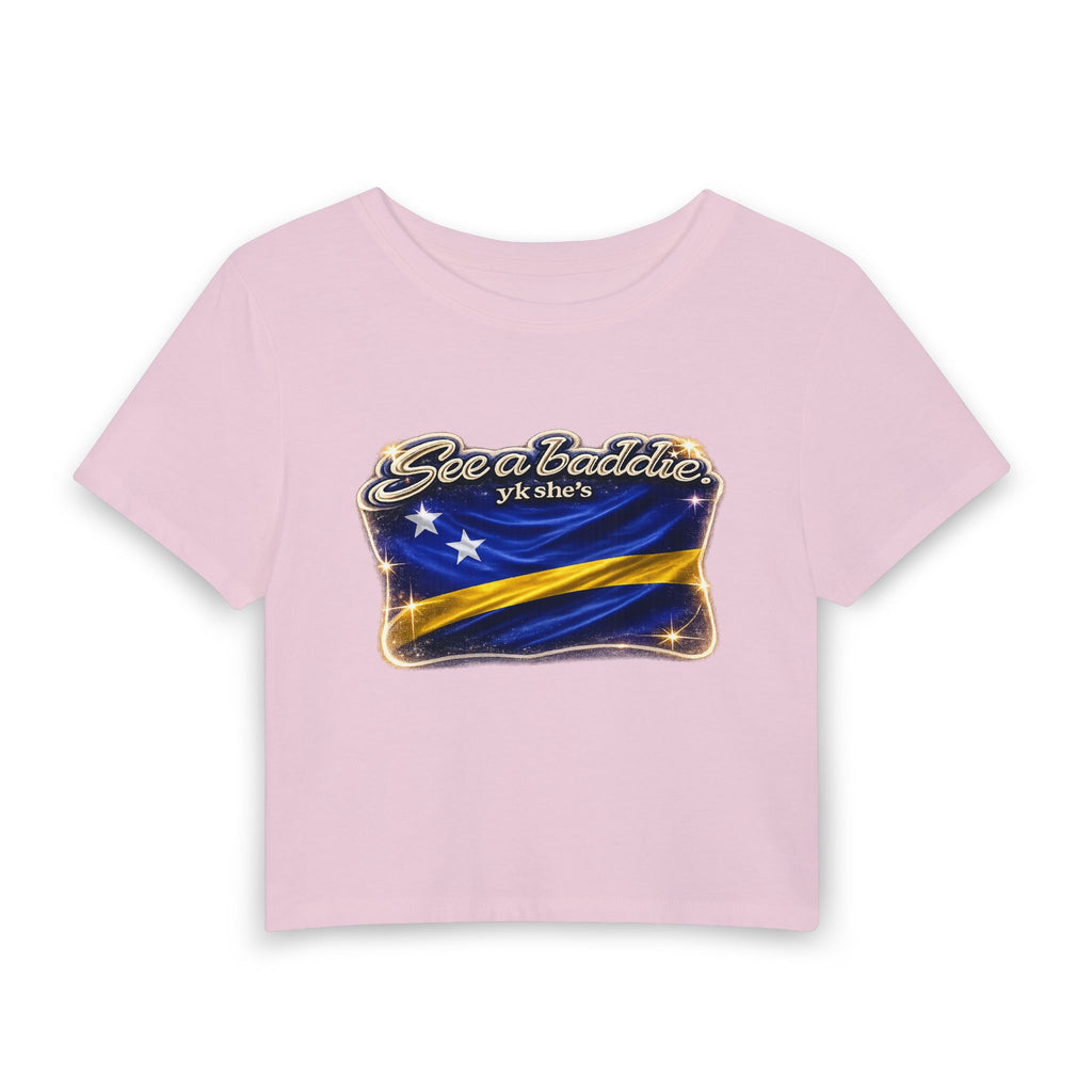 See a Baddie Curacao Flag Crop Tee