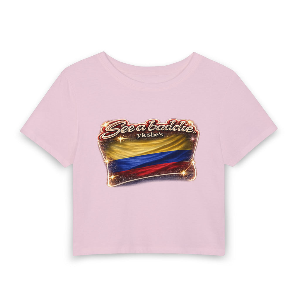 See a Baddie Colombia Flag Crop Tee