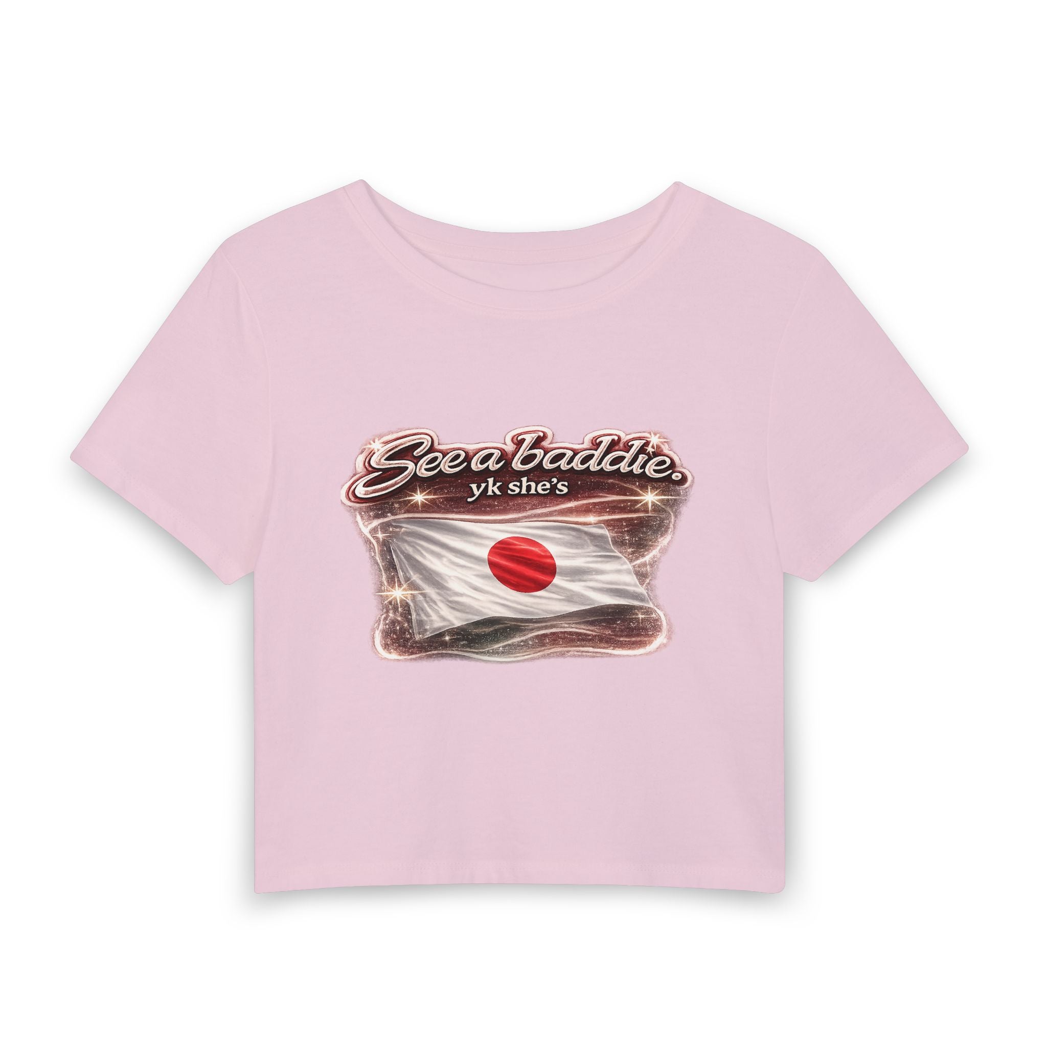 See a Baddie Japan Flag Crop Tee