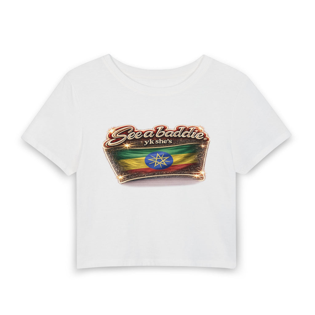 See a Baddie Ethiopia Flag Crop Tee