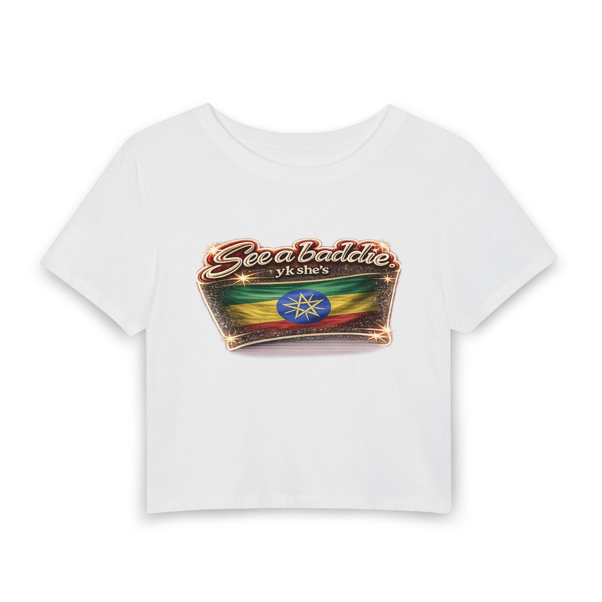 See a Baddie Ethiopia Flag Crop Tee