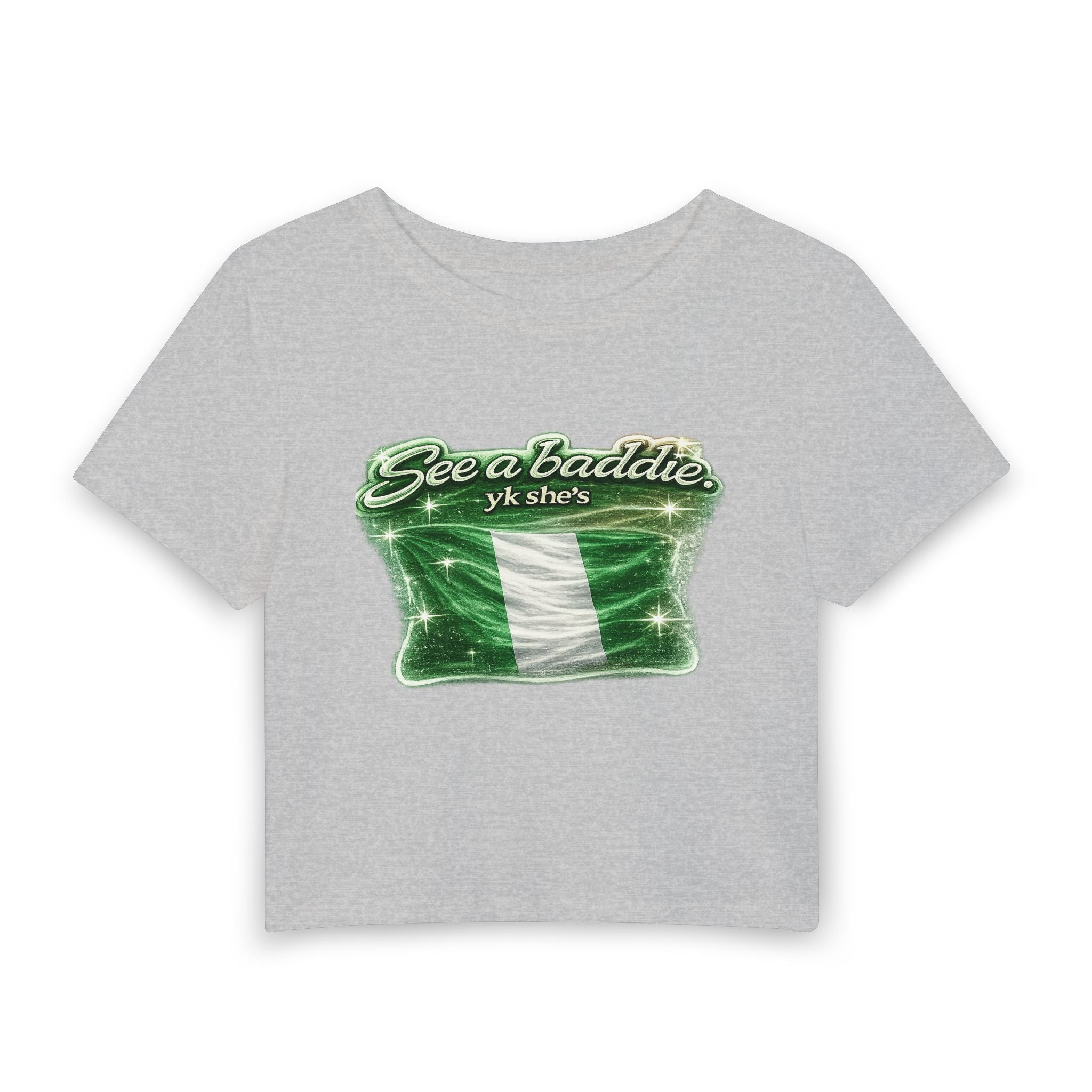 See a Baddie Nigeria Flag Crop Tee