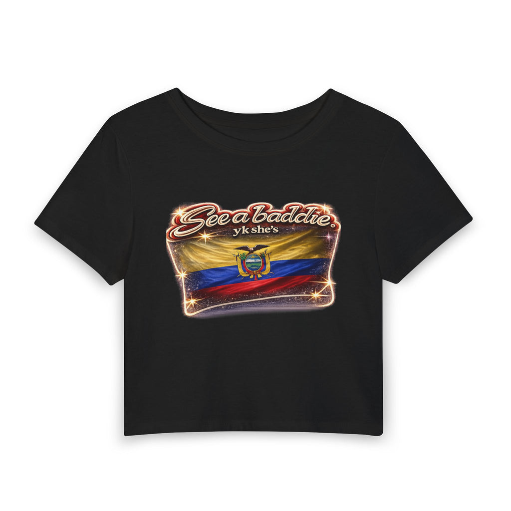 See a Baddie Ecuador Flag Crop Tee