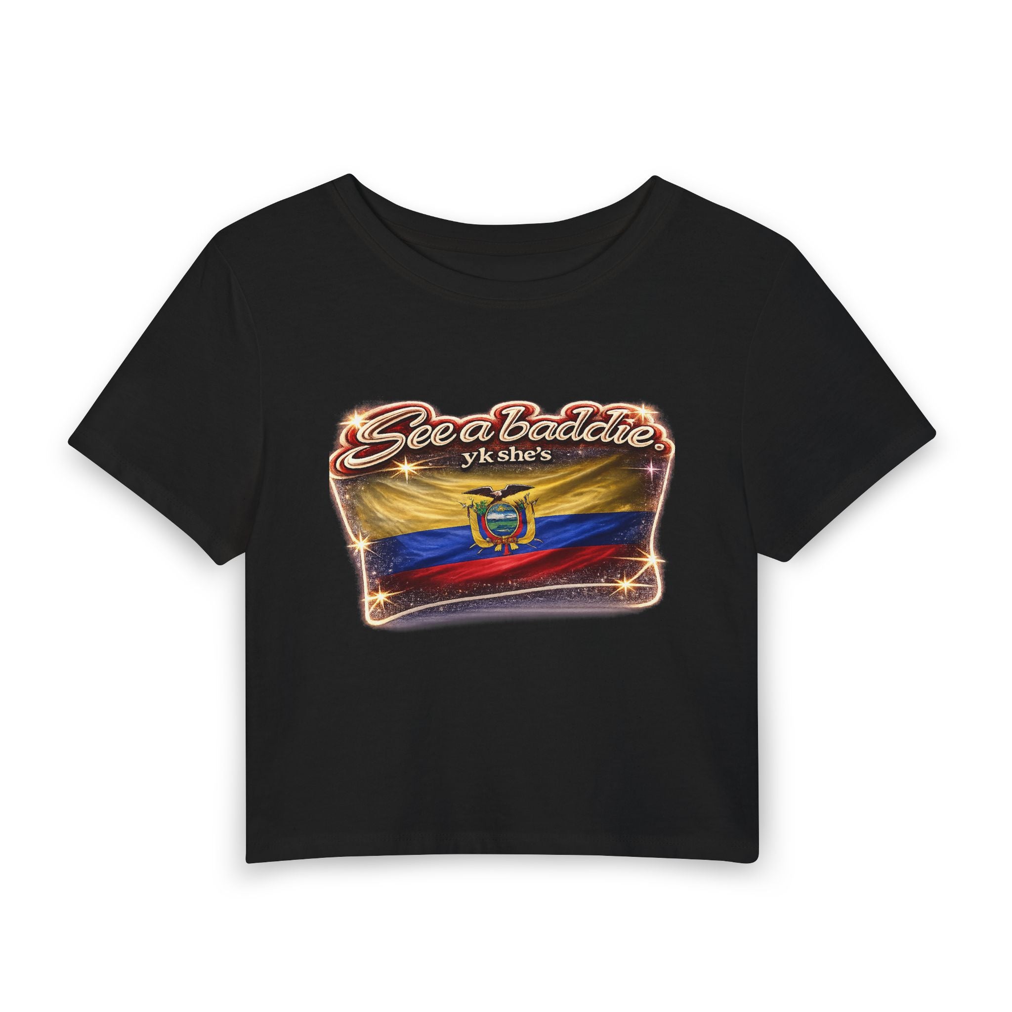 See a Baddie Ecuador Flag Crop Tee