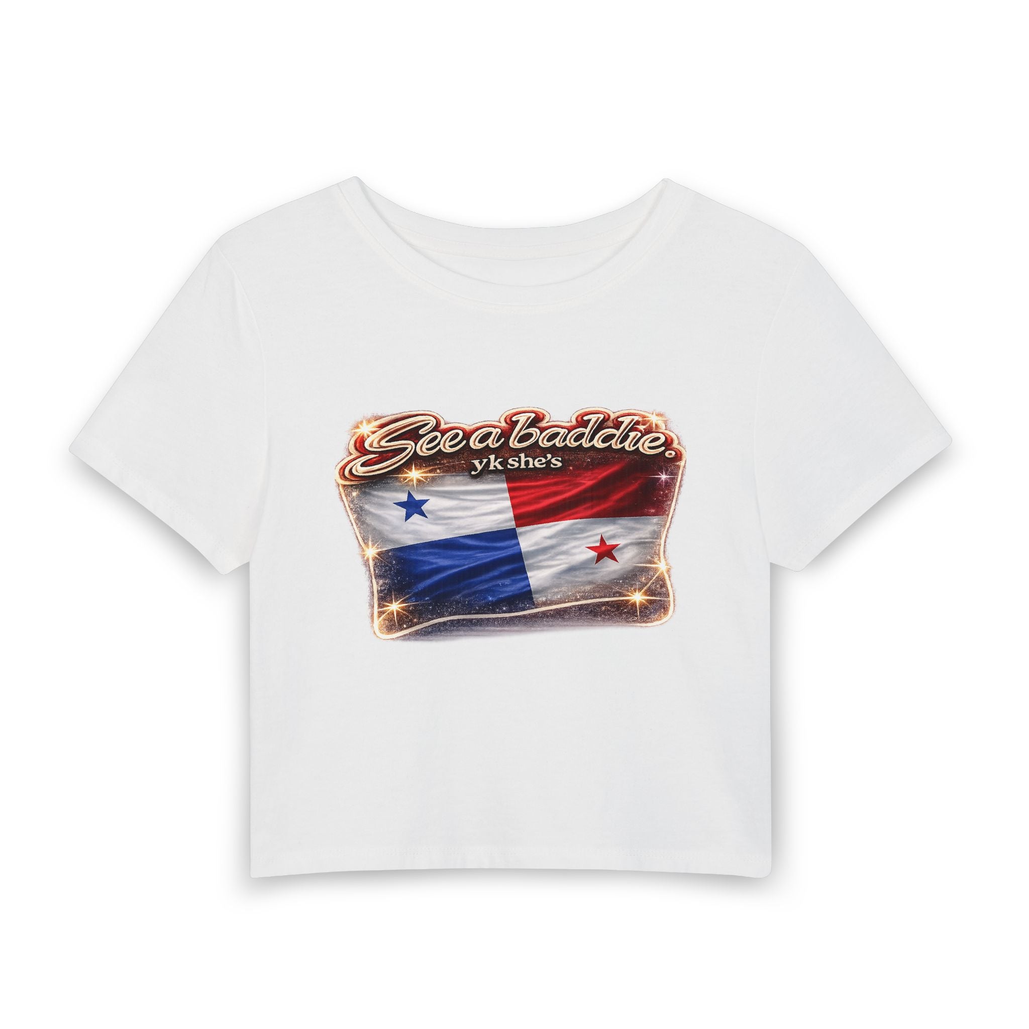 See a Baddie Panama Flag Crop Tee