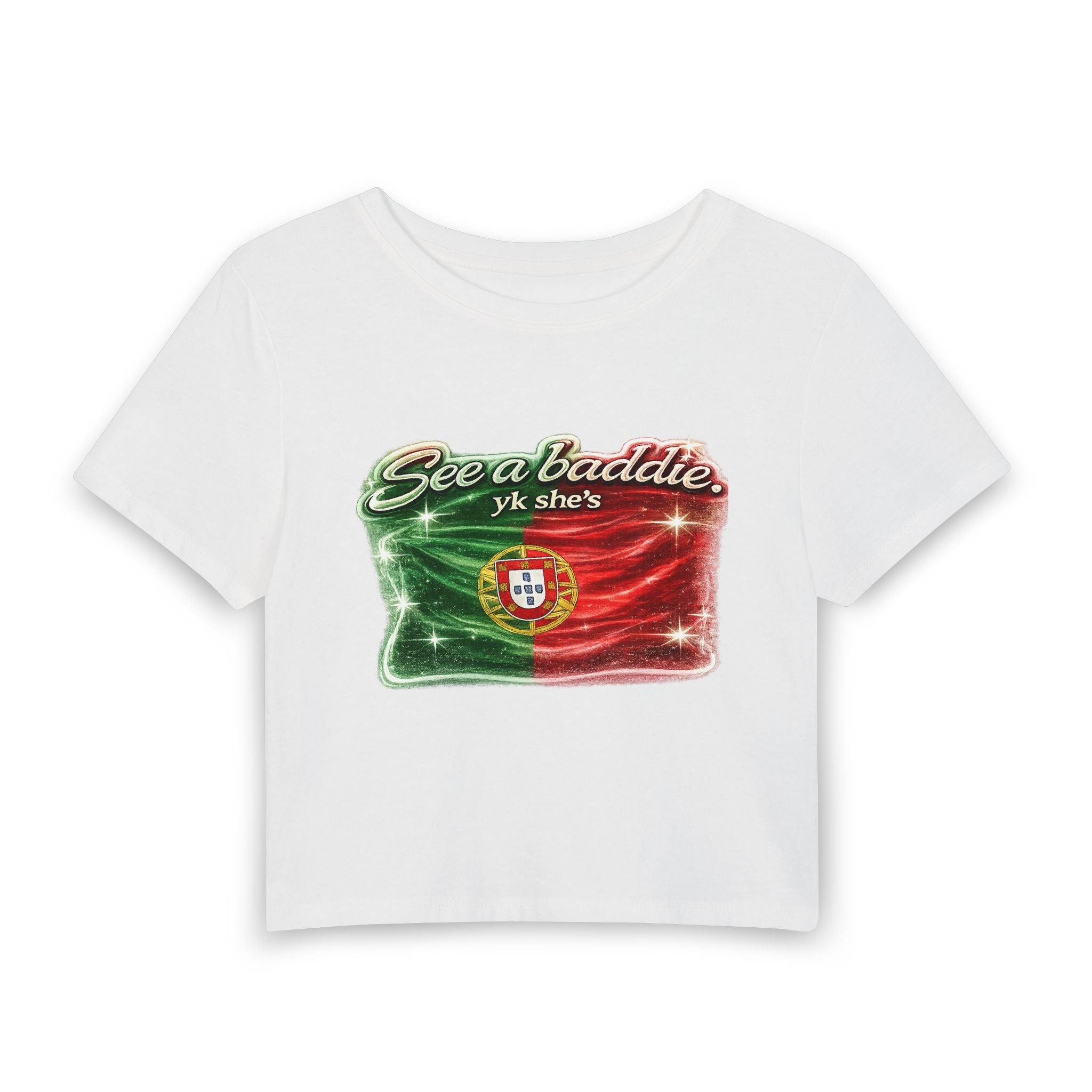 See a Baddie Portugal Flag Crop Tee