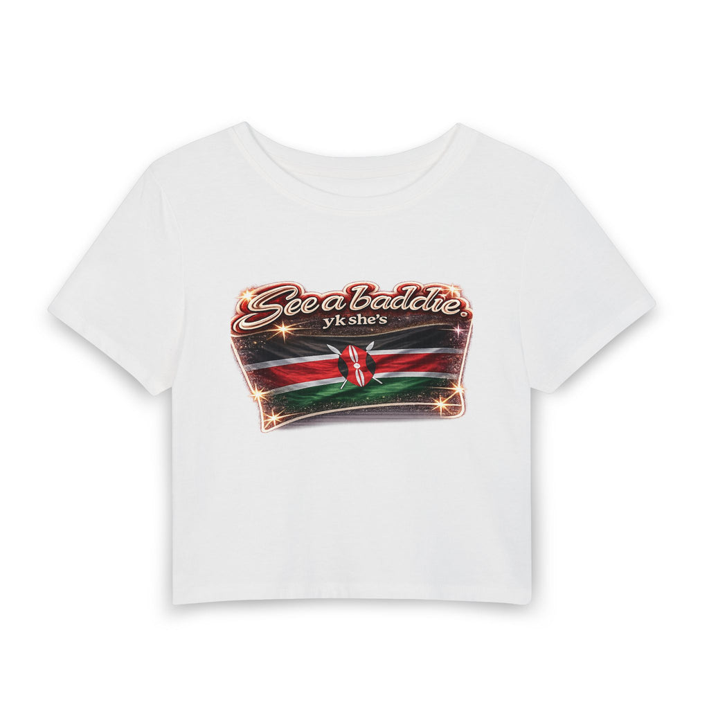 See a Baddie Kenya Flag Crop Tee