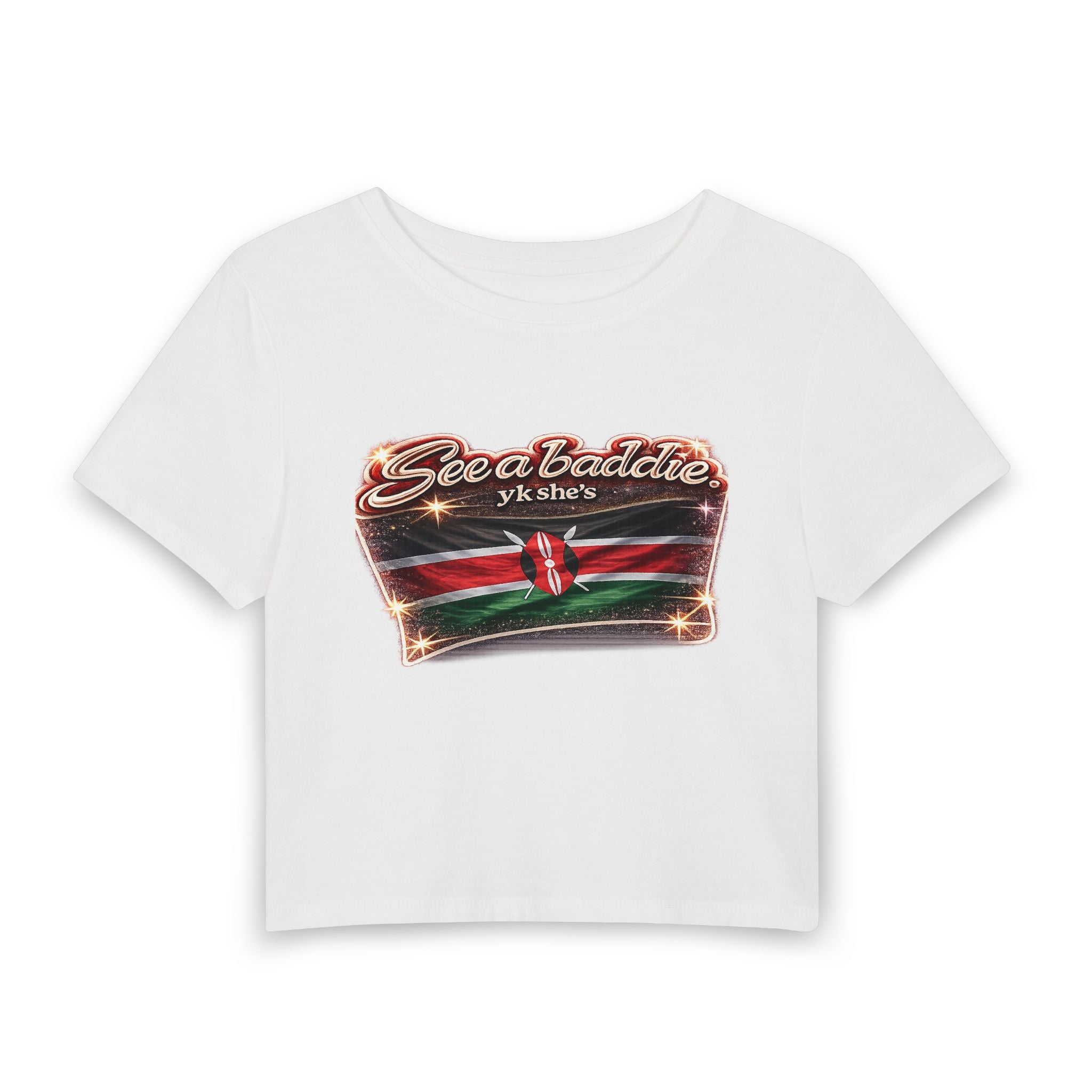 See a Baddie Kenya Flag Crop Tee