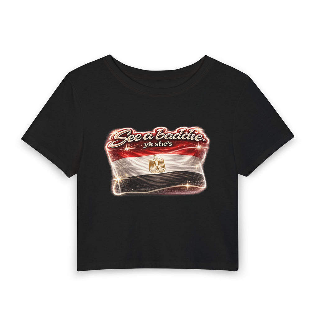 See a Baddie Egypt Flag Crop Tee