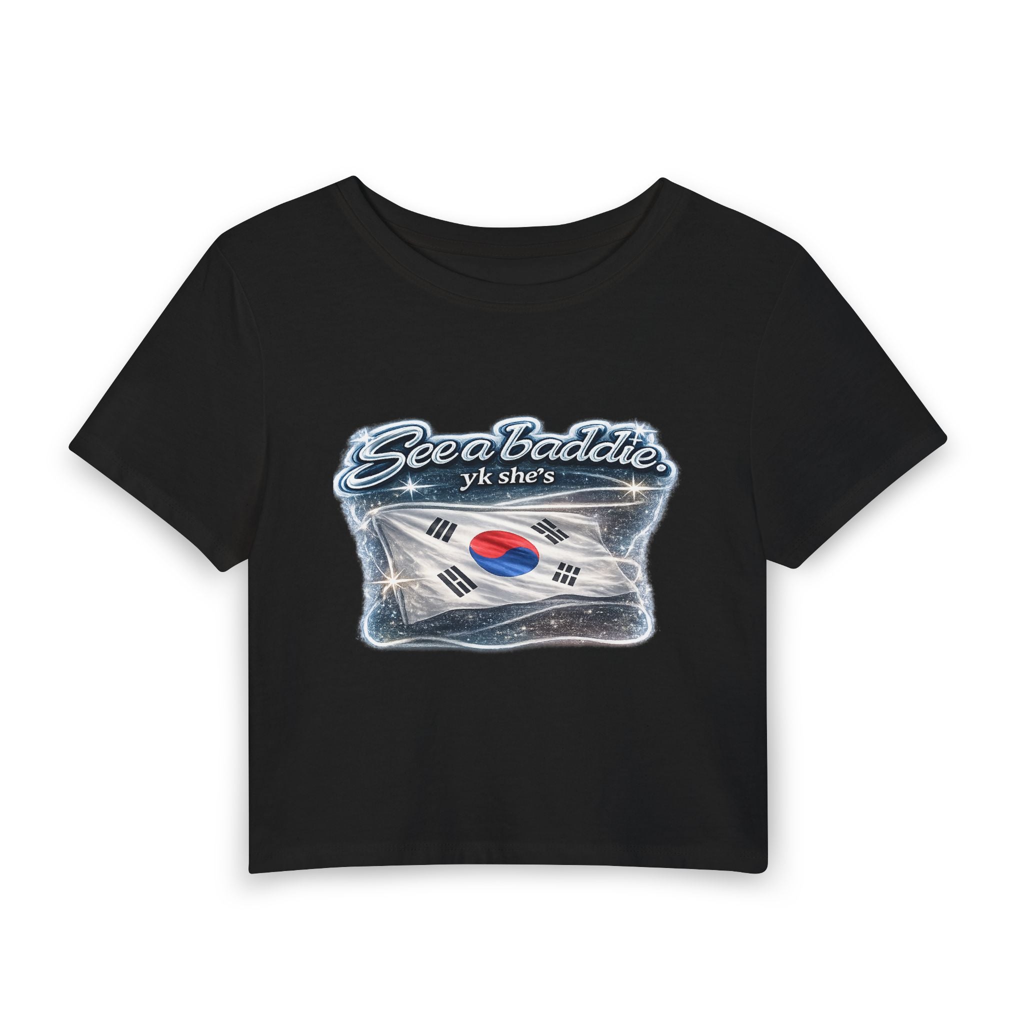 See a Baddie South Korea Flag Crop Tee