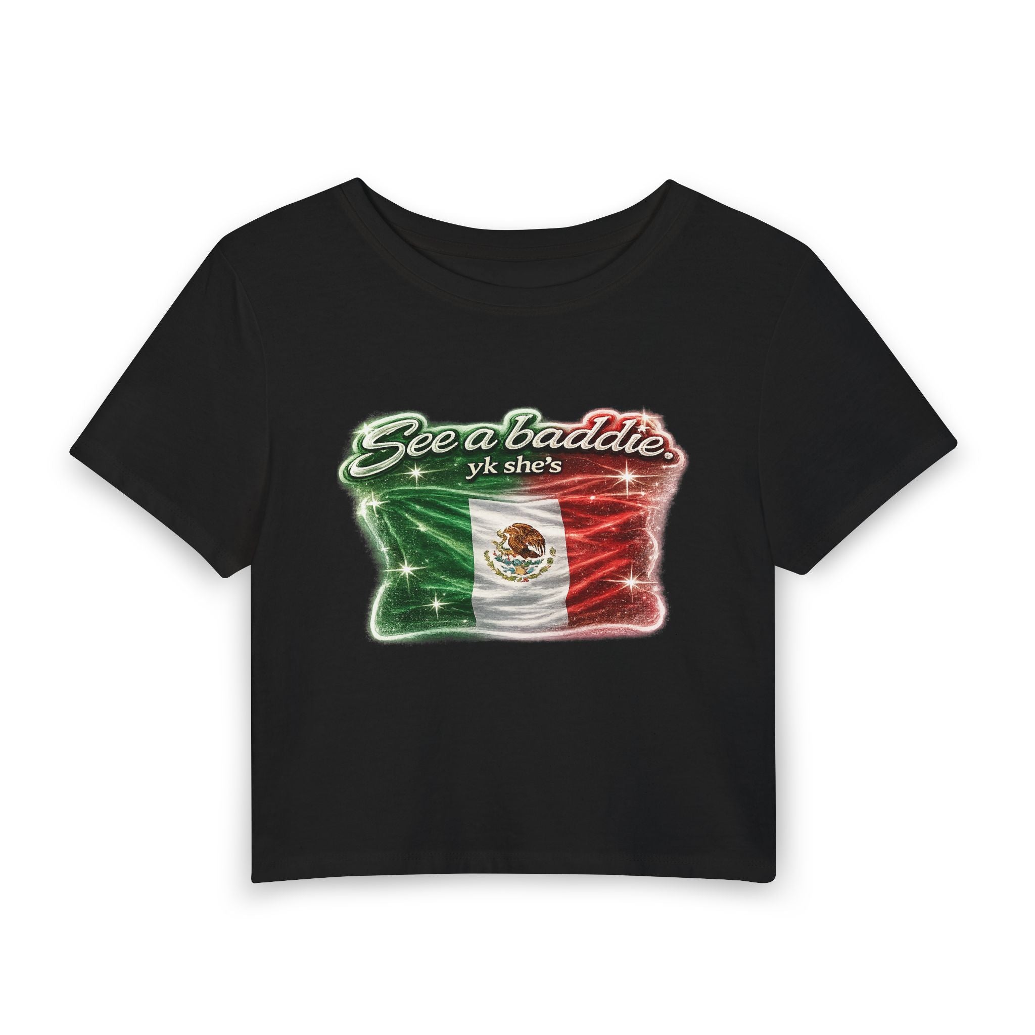 See a Baddie Mexico Flag Crop Tee