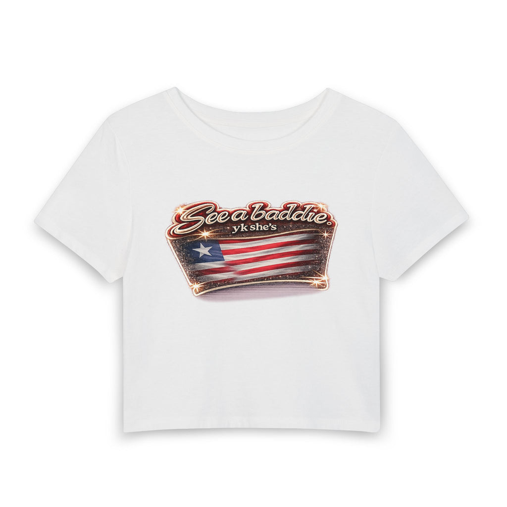 See a Baddie Liberia Flag Crop Tee