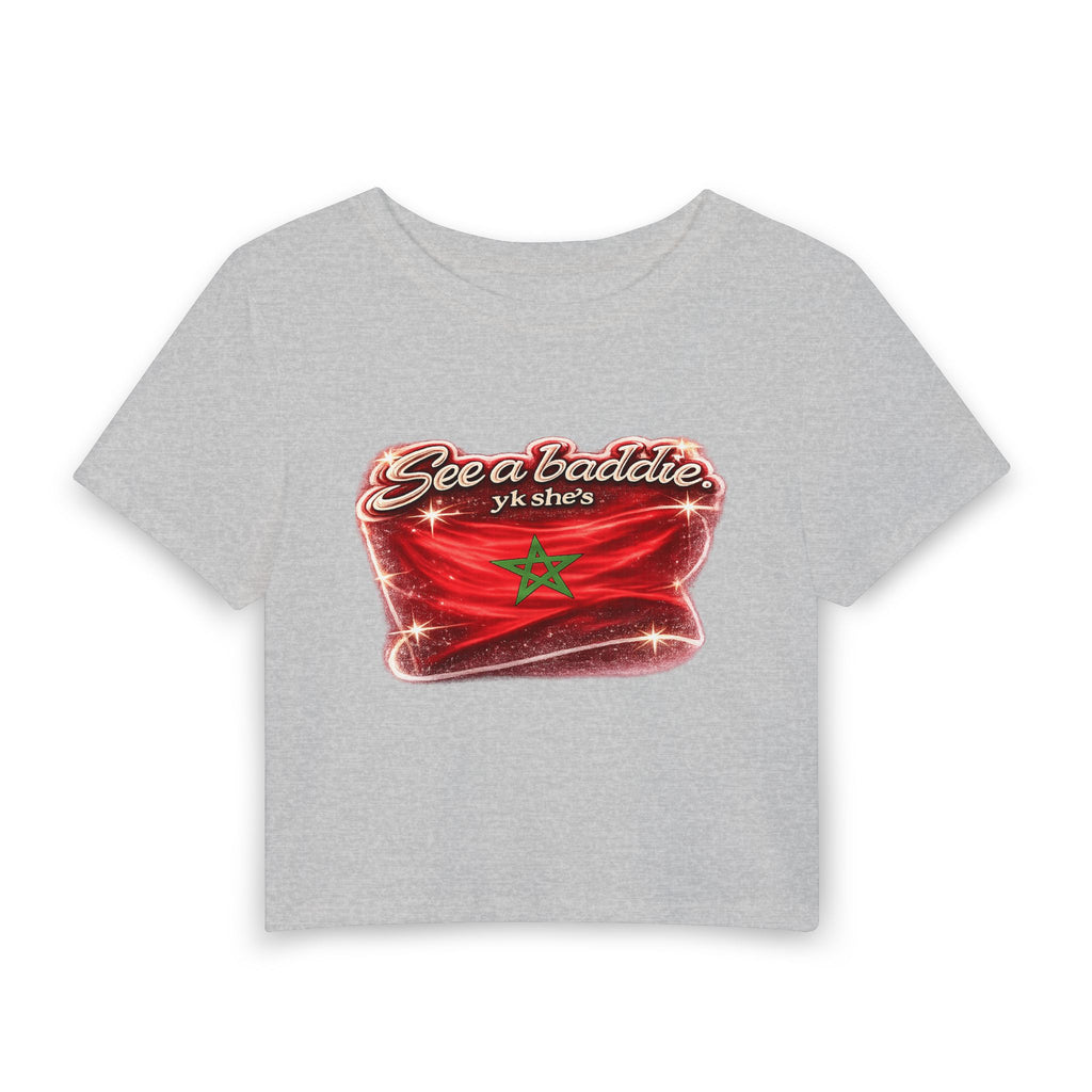 See a Baddie Morocco Flag Crop Tee