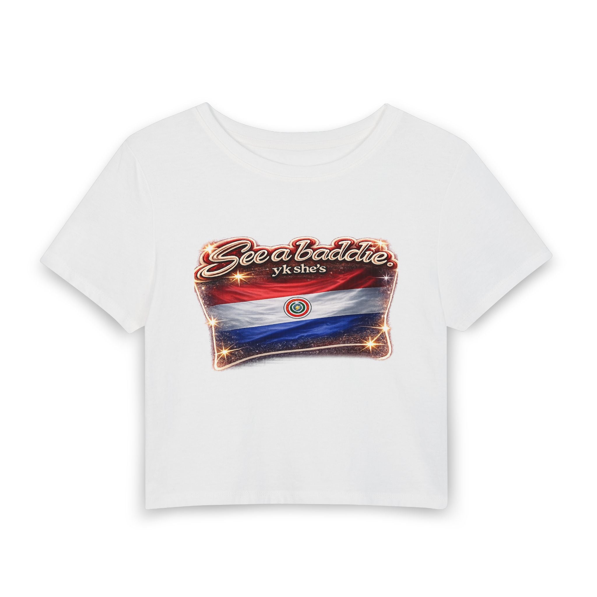 See a Baddie Paraguay Flag Crop Tee