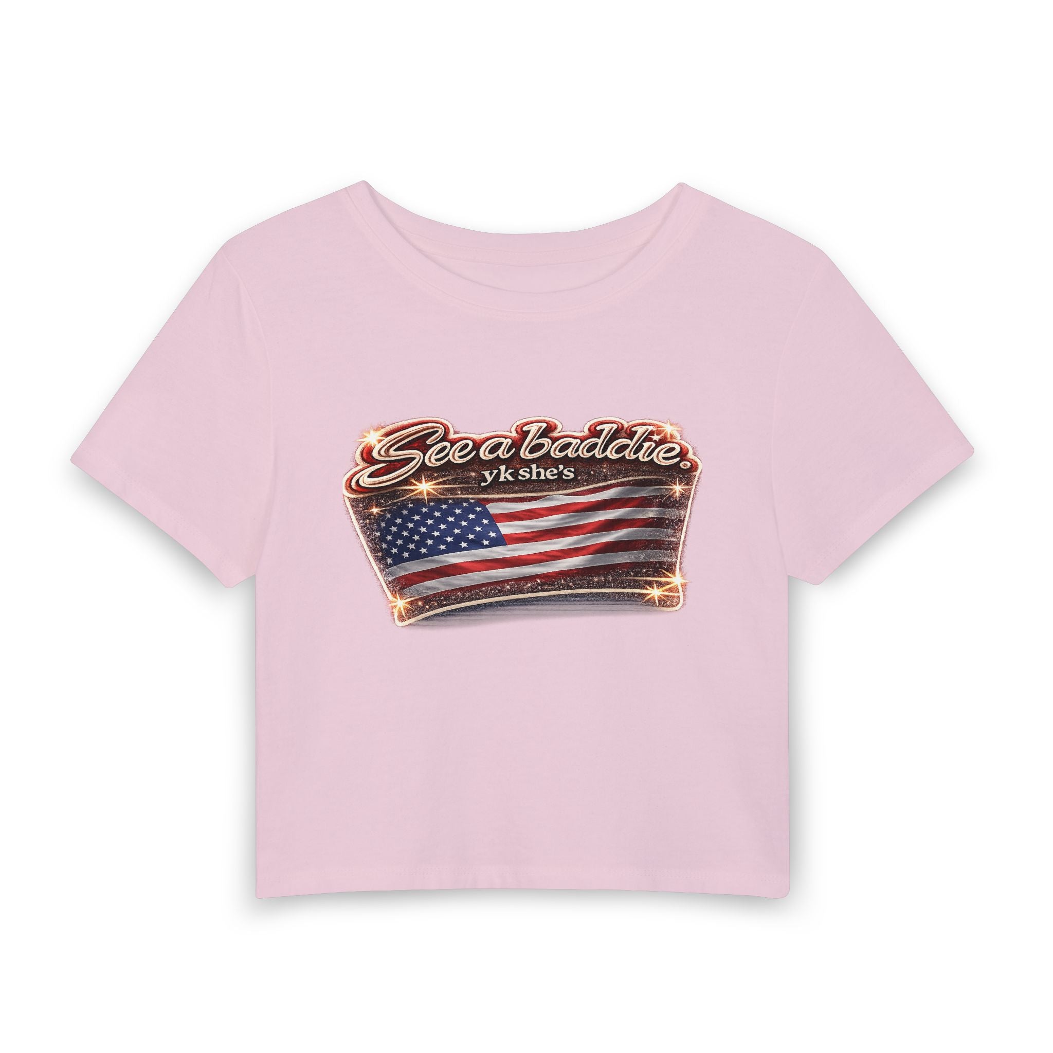 See a Baddie USA Flag Crop Tee