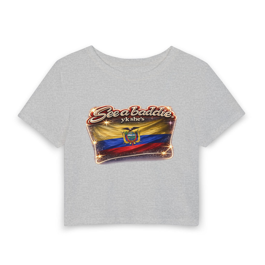See a Baddie Ecuador Flag Crop Tee