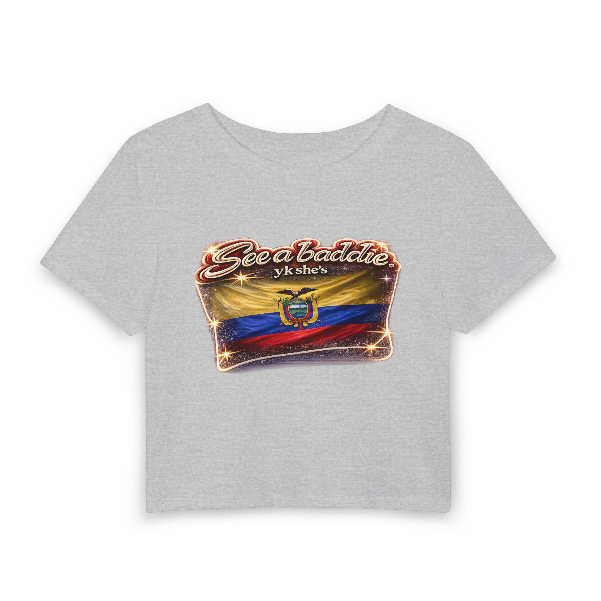 See a Baddie Ecuador Flag Crop Tee