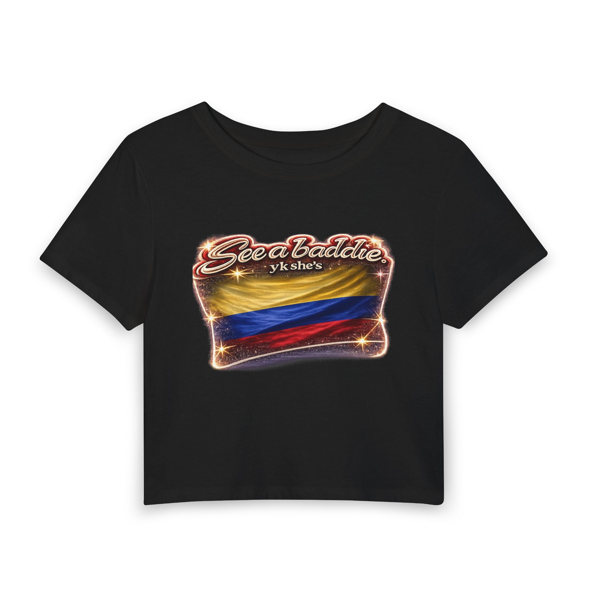 See a Baddie Colombia Flag Crop Tee